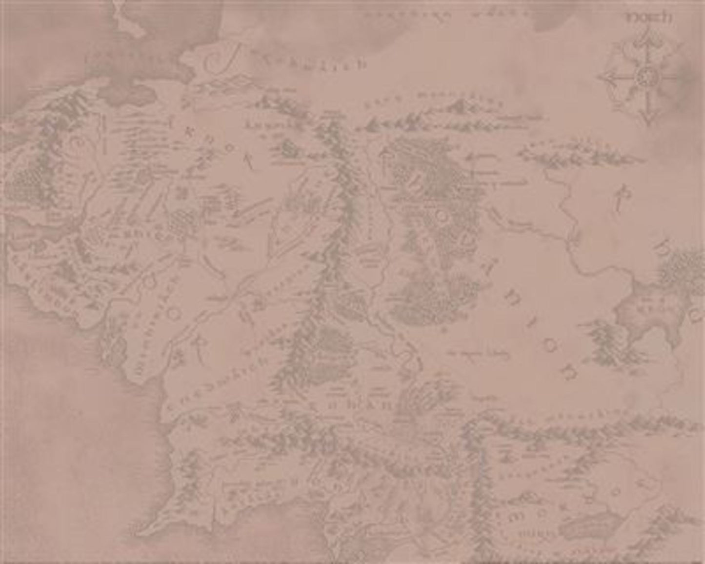 Kunstdruck The Lord of the Rings - Middle Earth 40x50cm