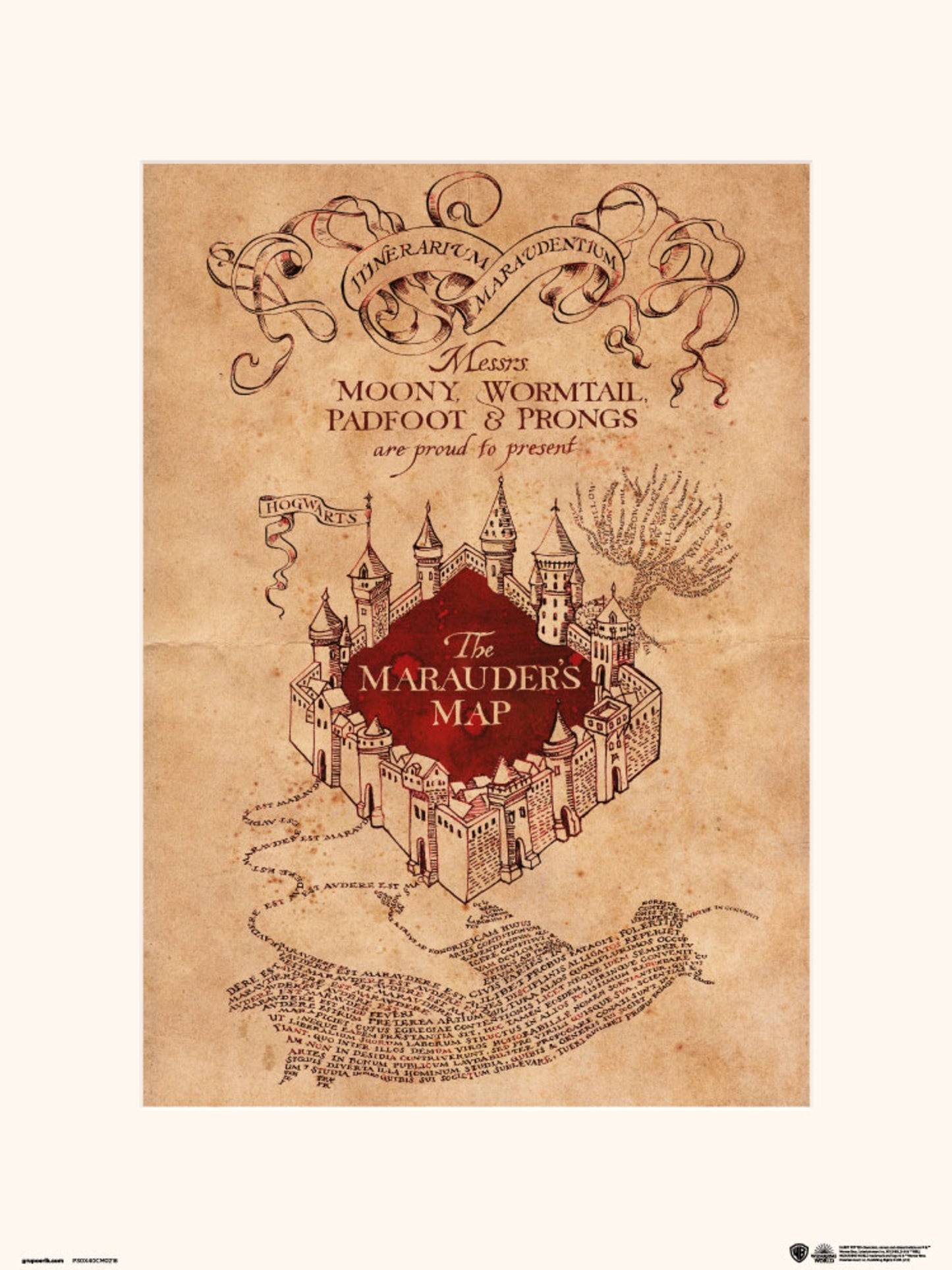 Kunstdruck Harry Potter - The Marauders Map 30x40cm