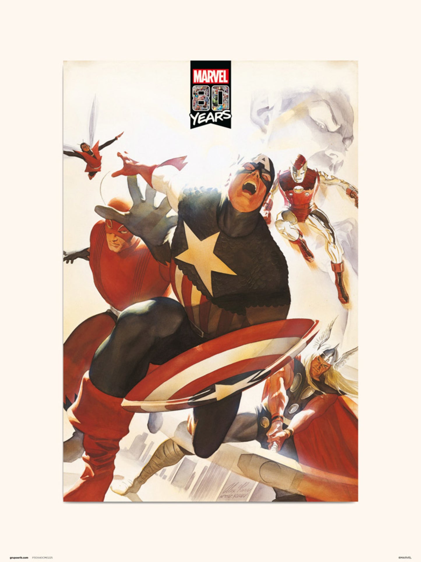 Kunstdruck Marvel - 80 Years Avengers - 30x40cm