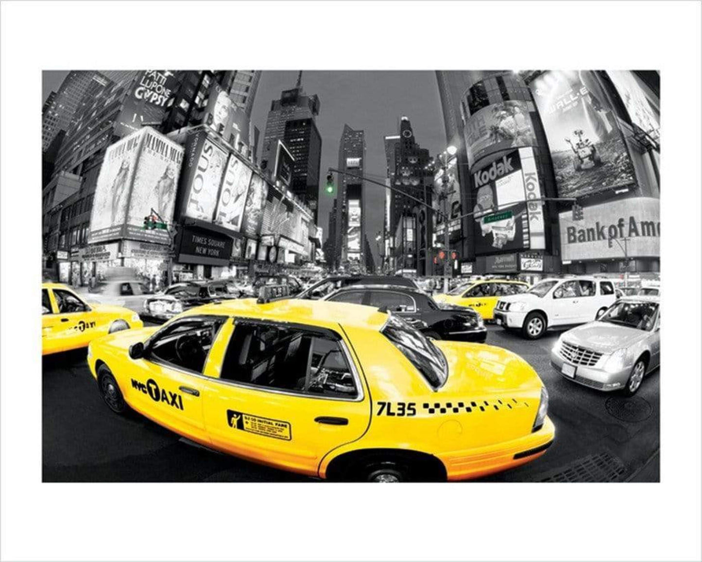 Kunstdruck Rush Hour Times Square Yellow Cabs 80x60cm