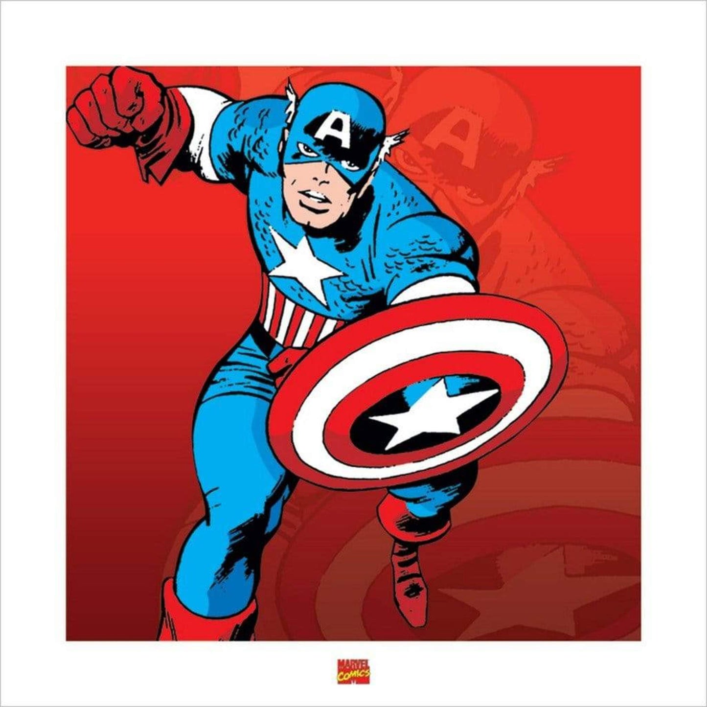 Kunstdruck Captain America - Marvel Comics 40x40cm