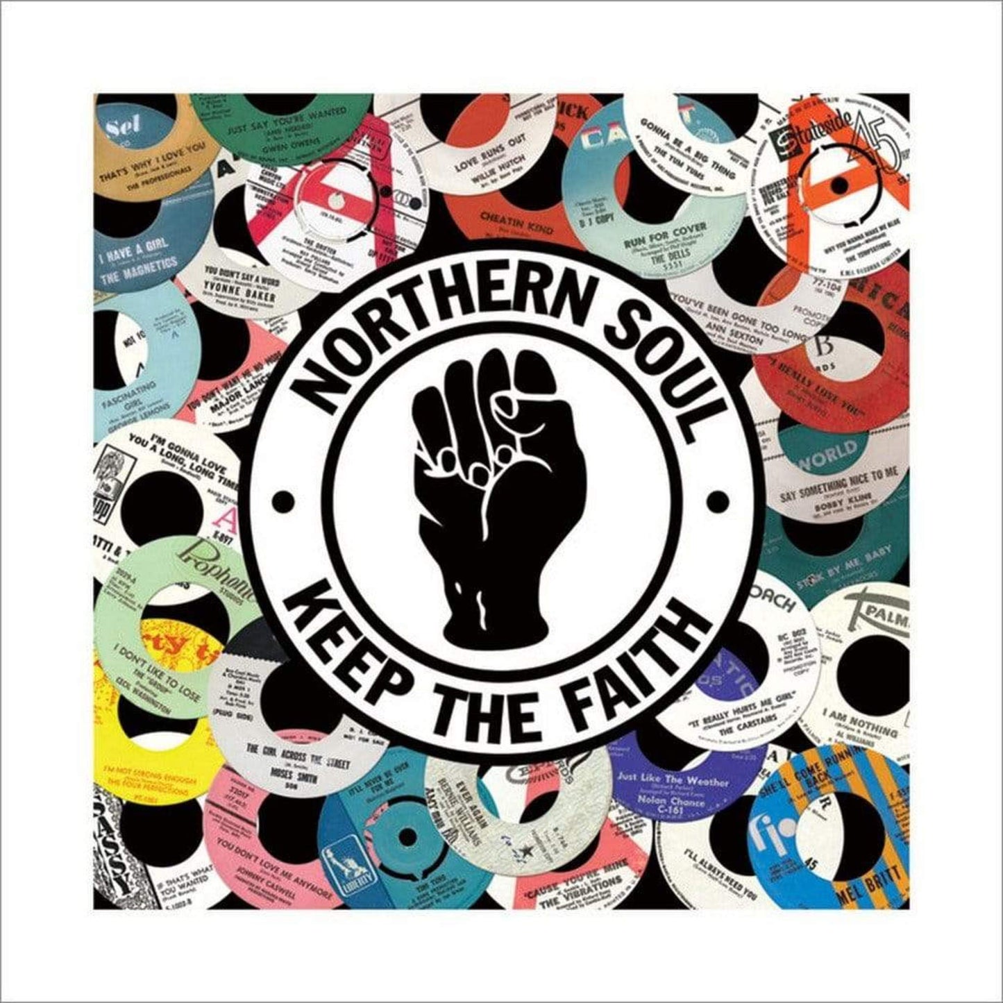 Kunstdruck Northern Soul Labels 40x40cm