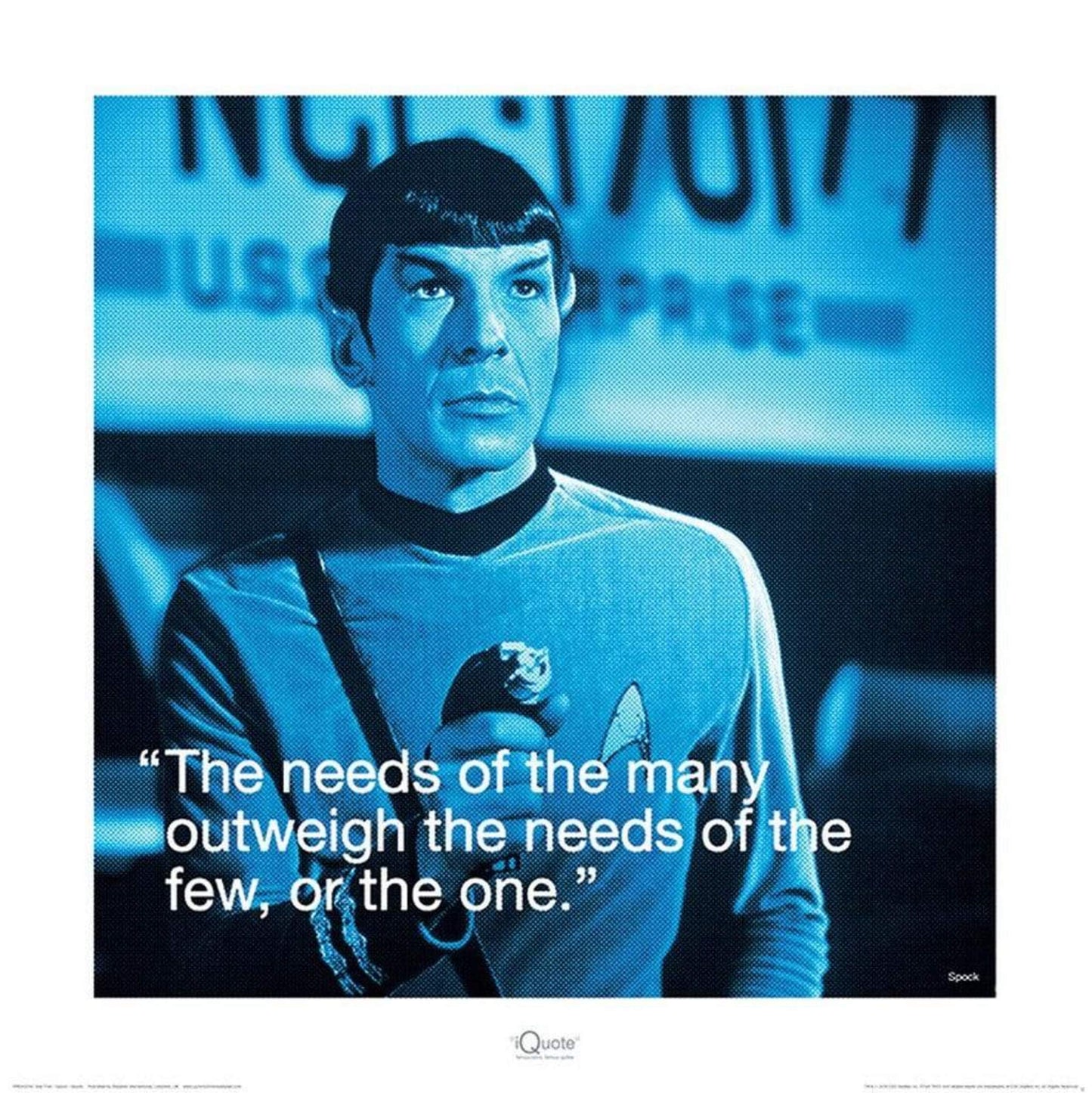 Kunstdruck Star Trek - Spock iQuote 40x40cm