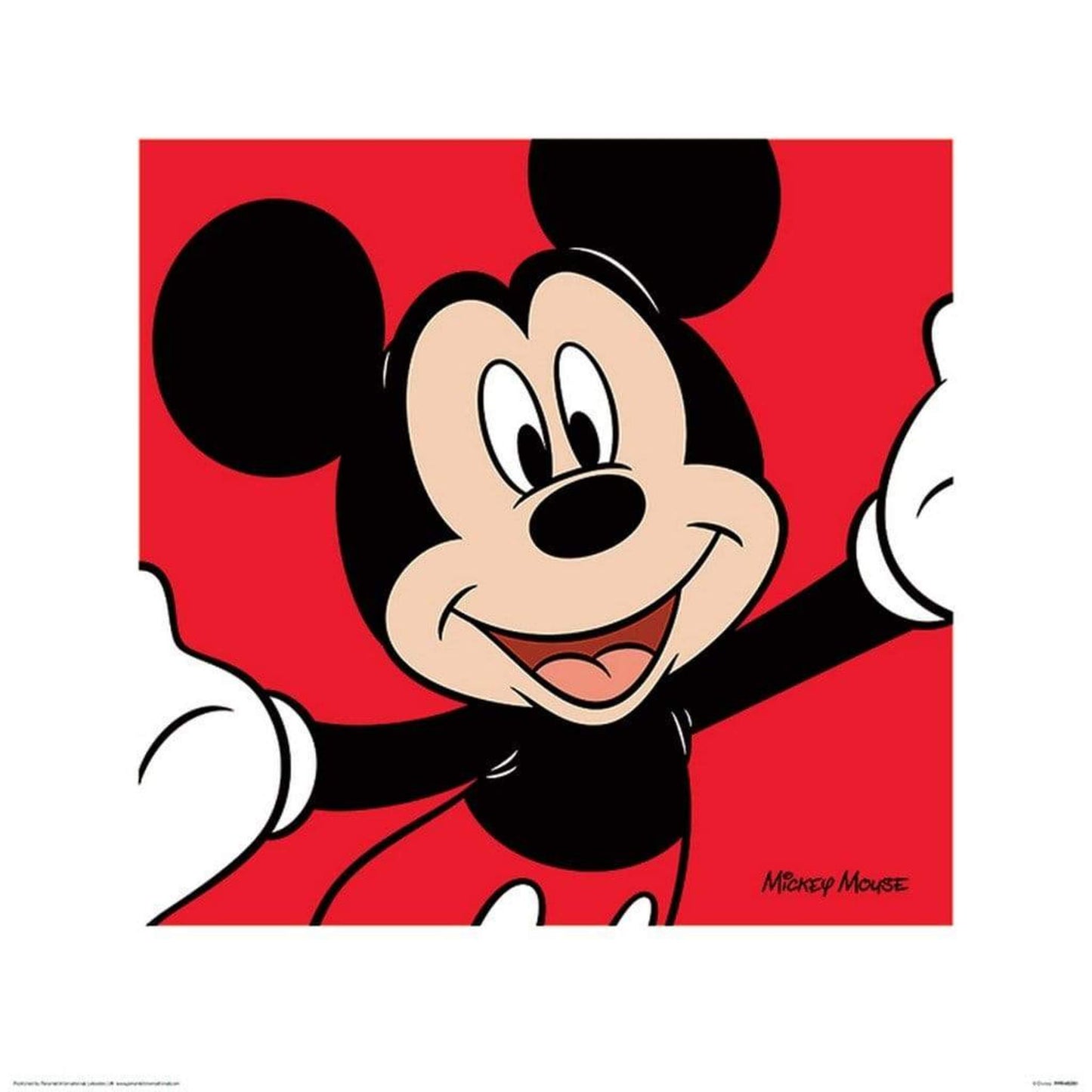Kunstdruck Mickey Mouse - Red 40x40cm