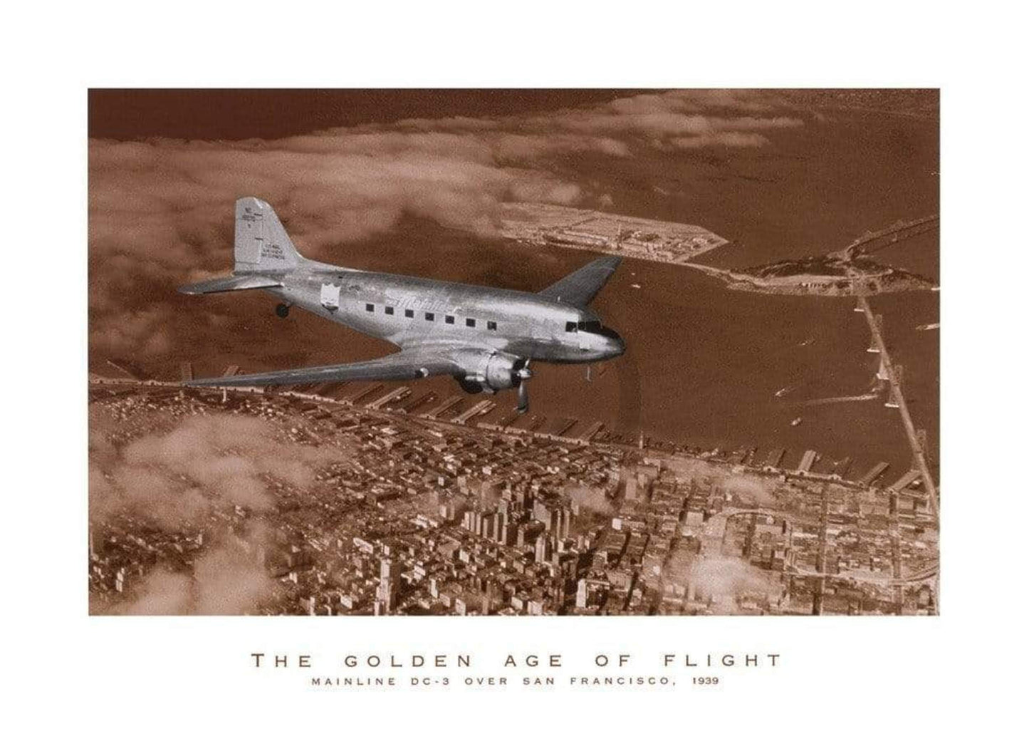 Kunstdruck Margaret Bourke-White - Mainline DC-3 over San Francisco 70x50cm