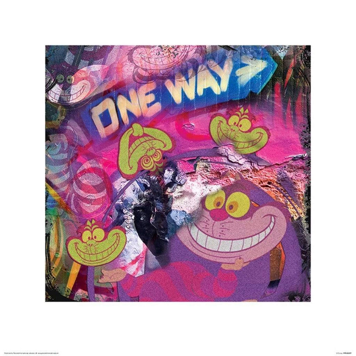 Kunstdruck The Cheshire Cat - Graffiti 40x40cm