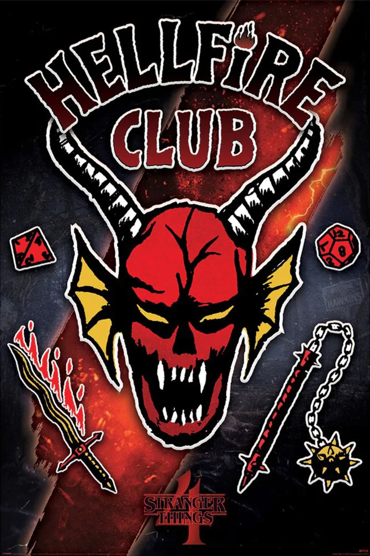 Poster Stranger Things - 4 Hellfire Club Emblem Rift 61x91,5cm