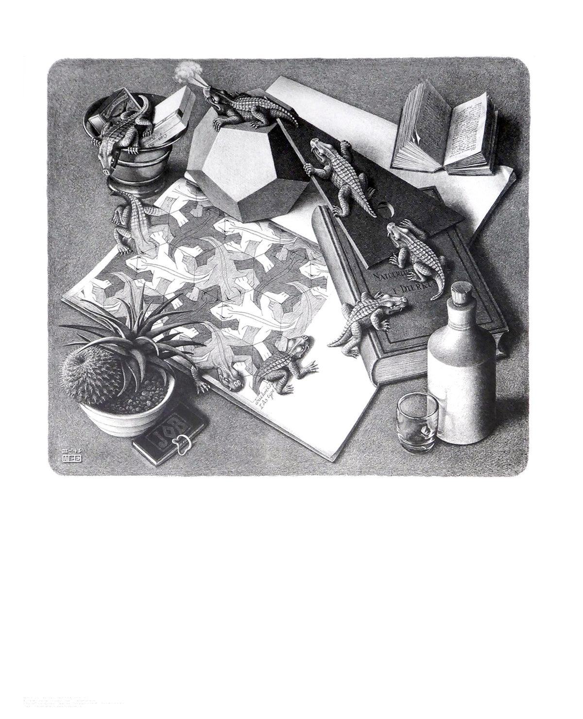 Kunstdruck M. C. Escher - Reptilien 55x65cm