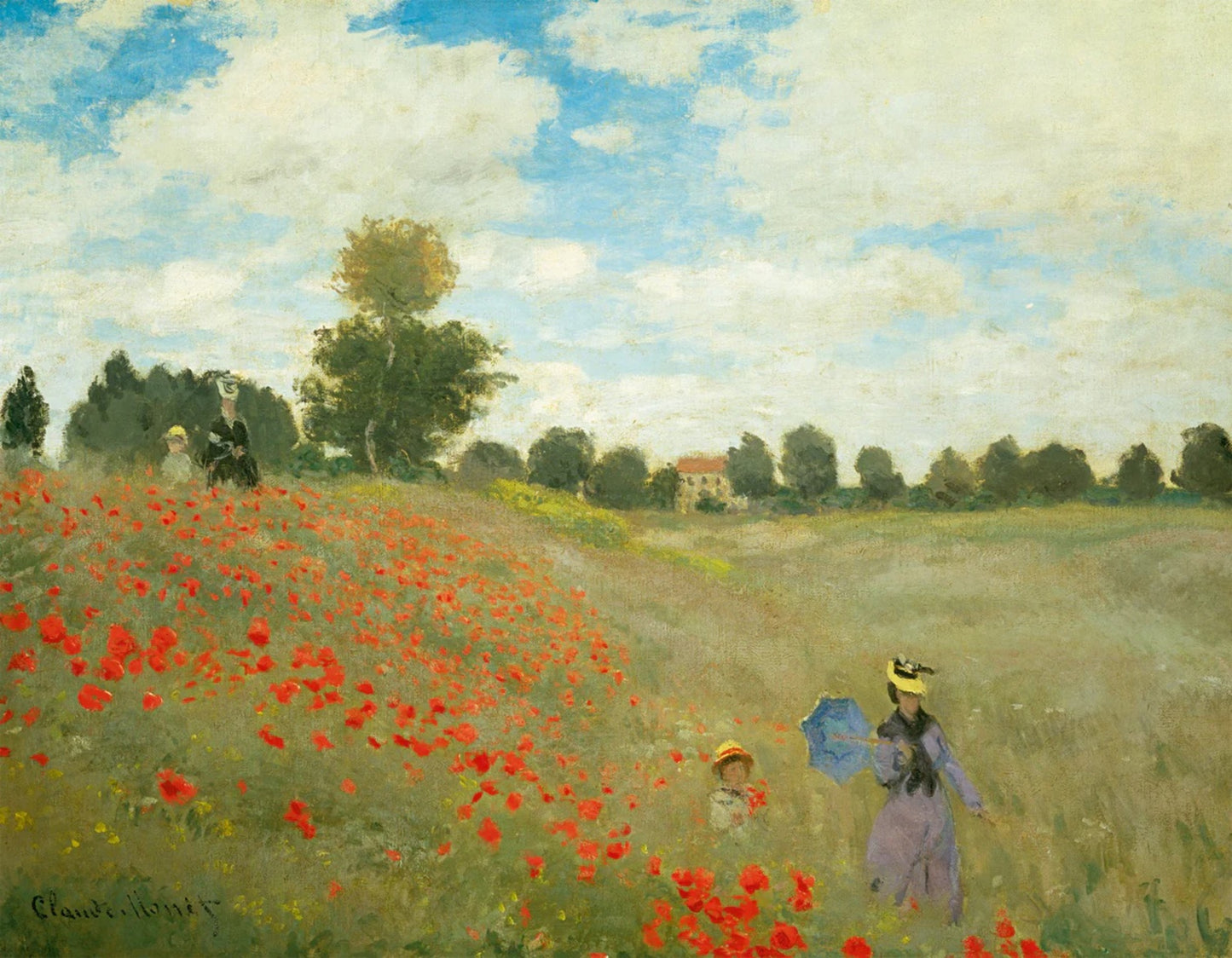Kunstdruck Claude Monet Mohnfeld bei Argenteuil 90x70cm