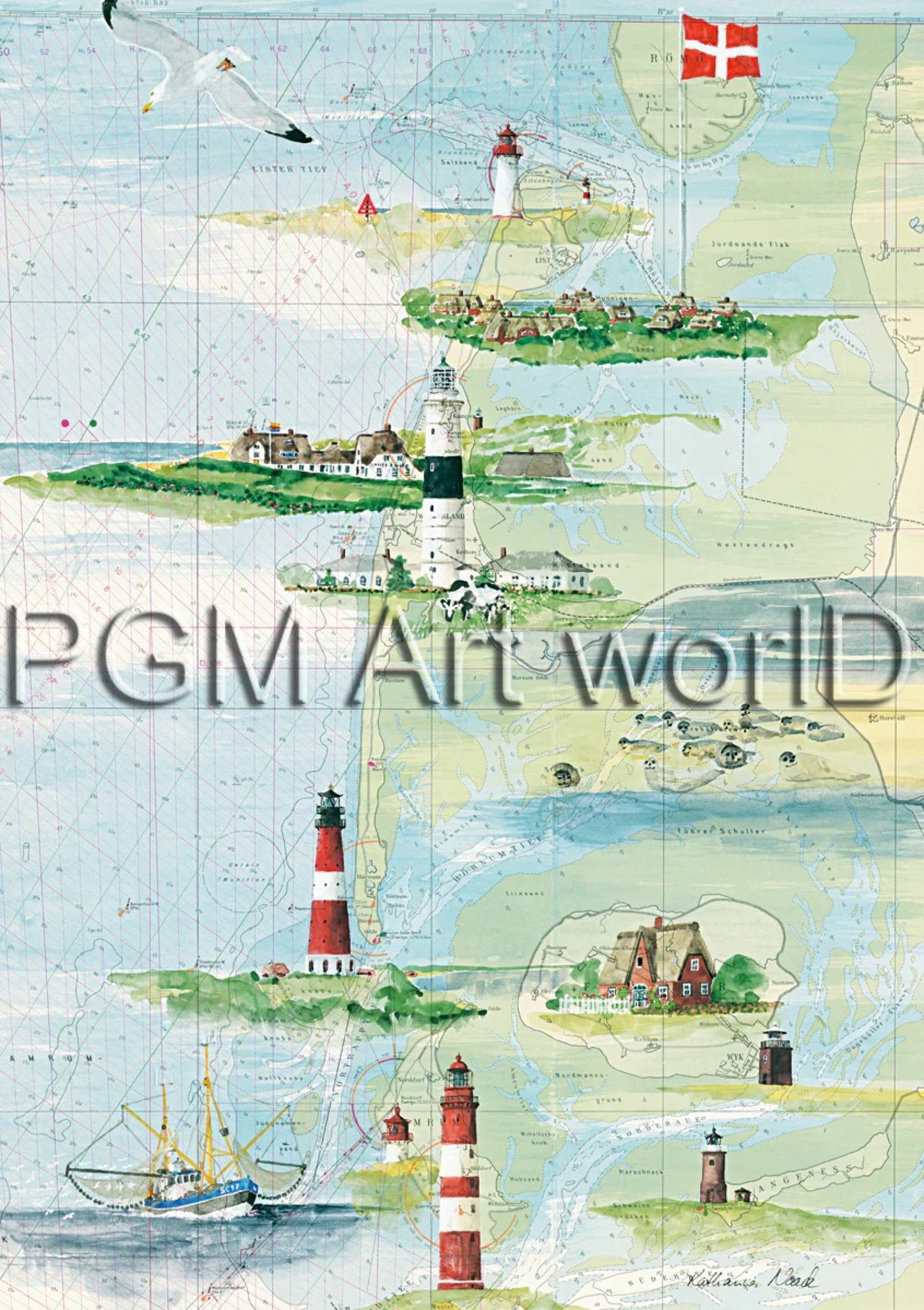 Kunstdruck Katharina Noack - Sylt und Amrum 50x70cm