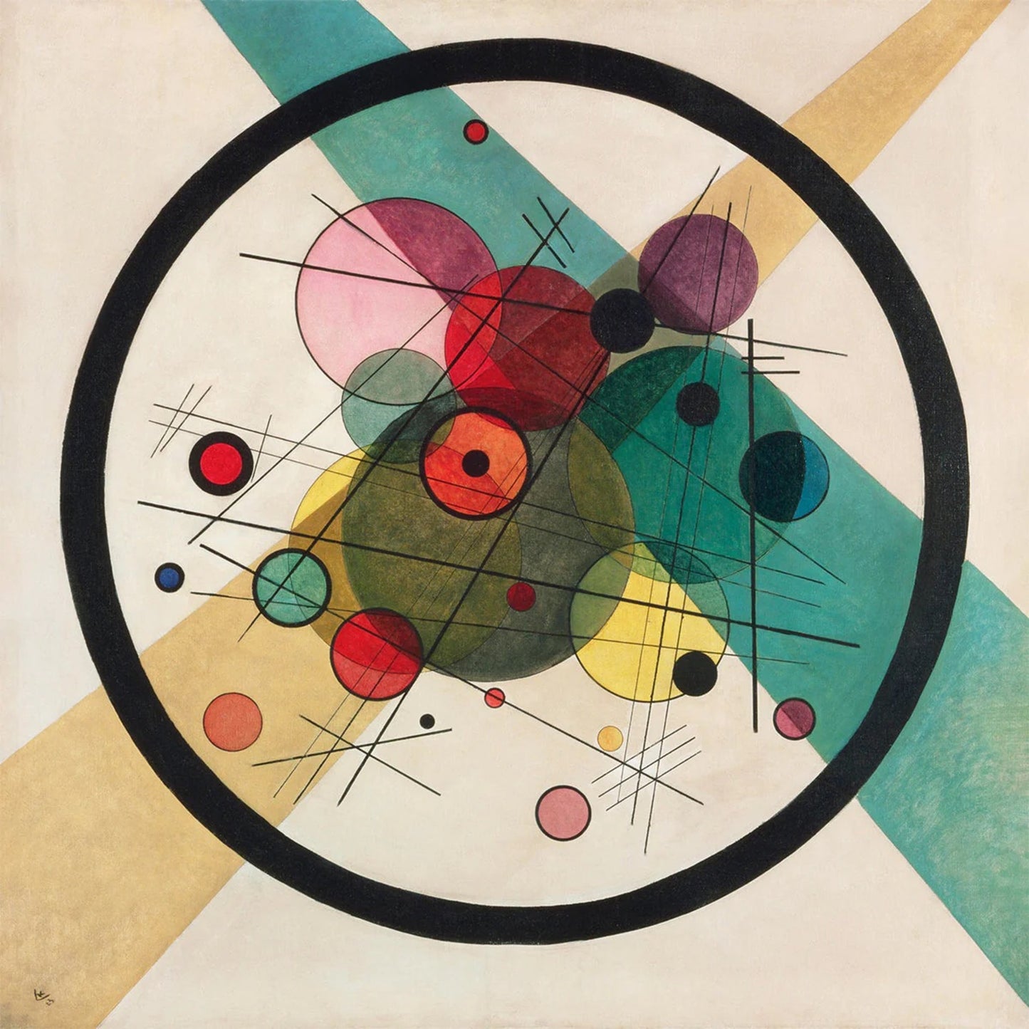 Kunstdruck Wassily Kandinsky - Kreis im Kreis 70x70cm