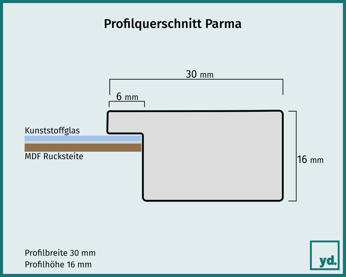 Posterrahmen 30x40cm Silber Matt MDF Parma