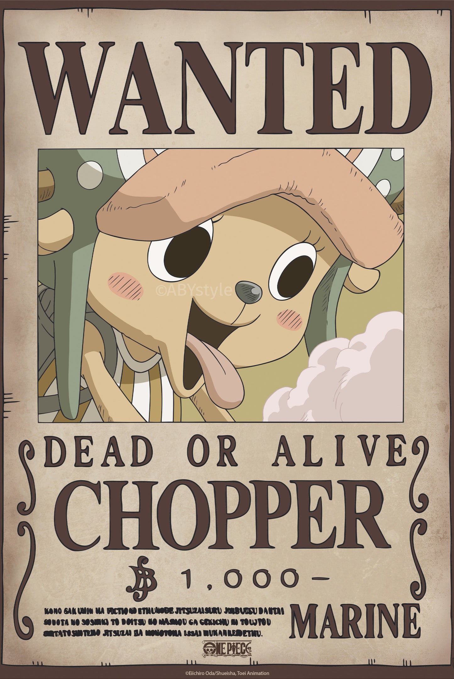 Poster One Piece - Wanted Chopper Wano 38x52cm