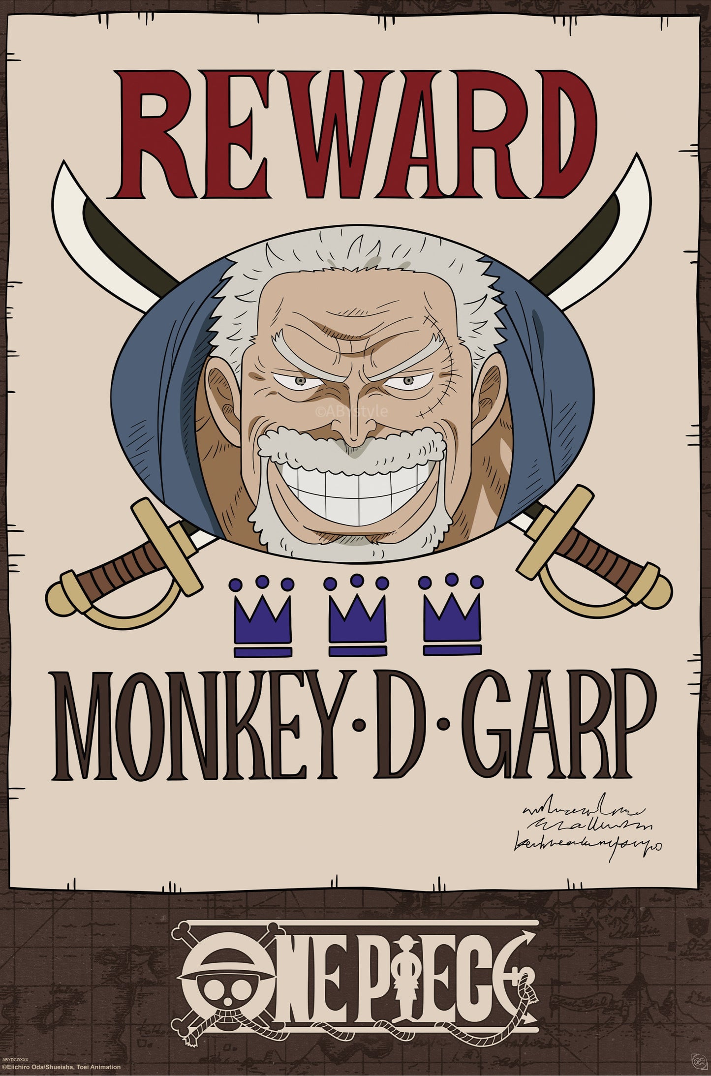 Poster One Piece Wanted - Garp Cross Guild 61x91,5cm