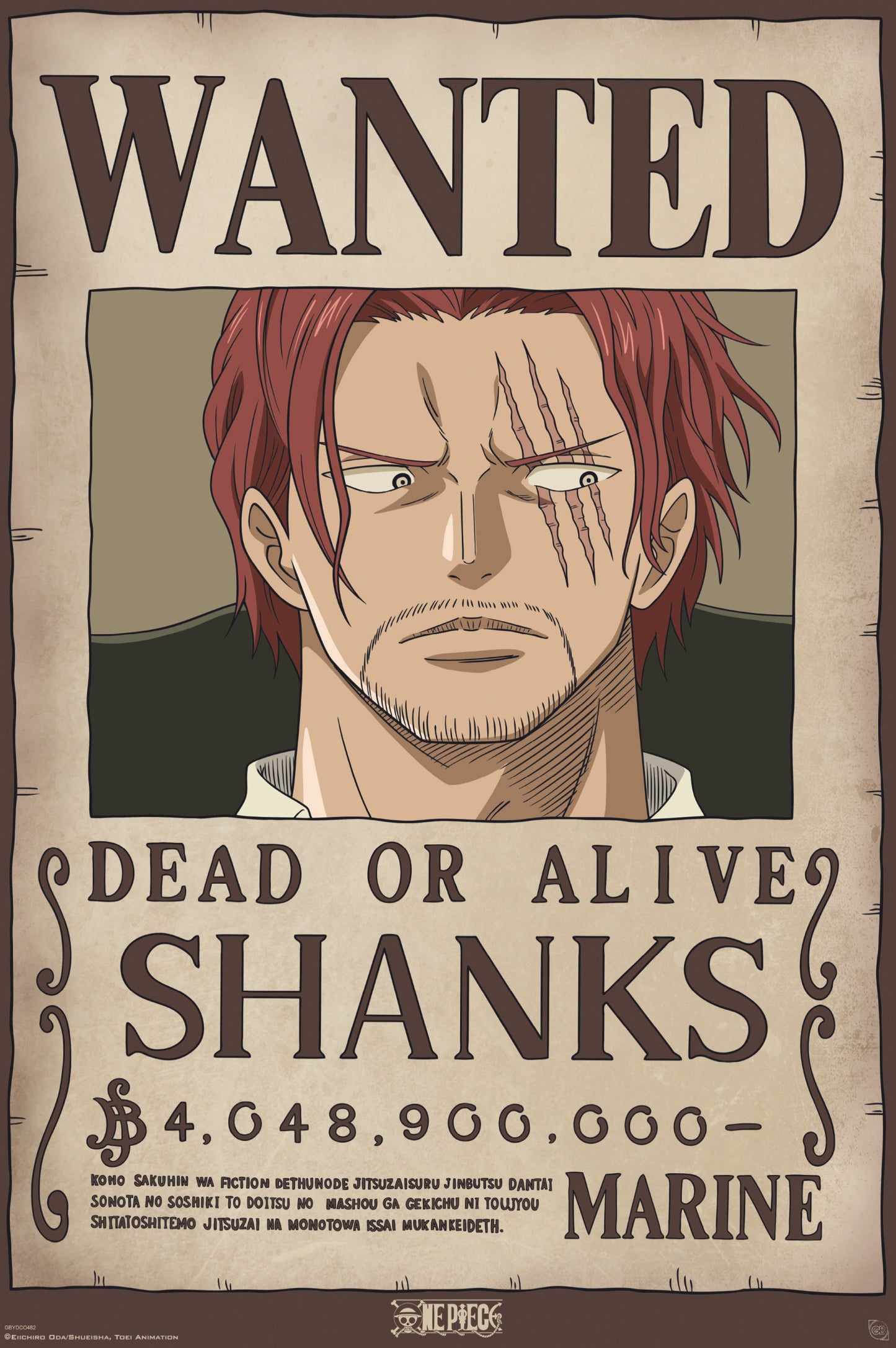 Poster One Piece Wanted Shanks 61x91,5cm