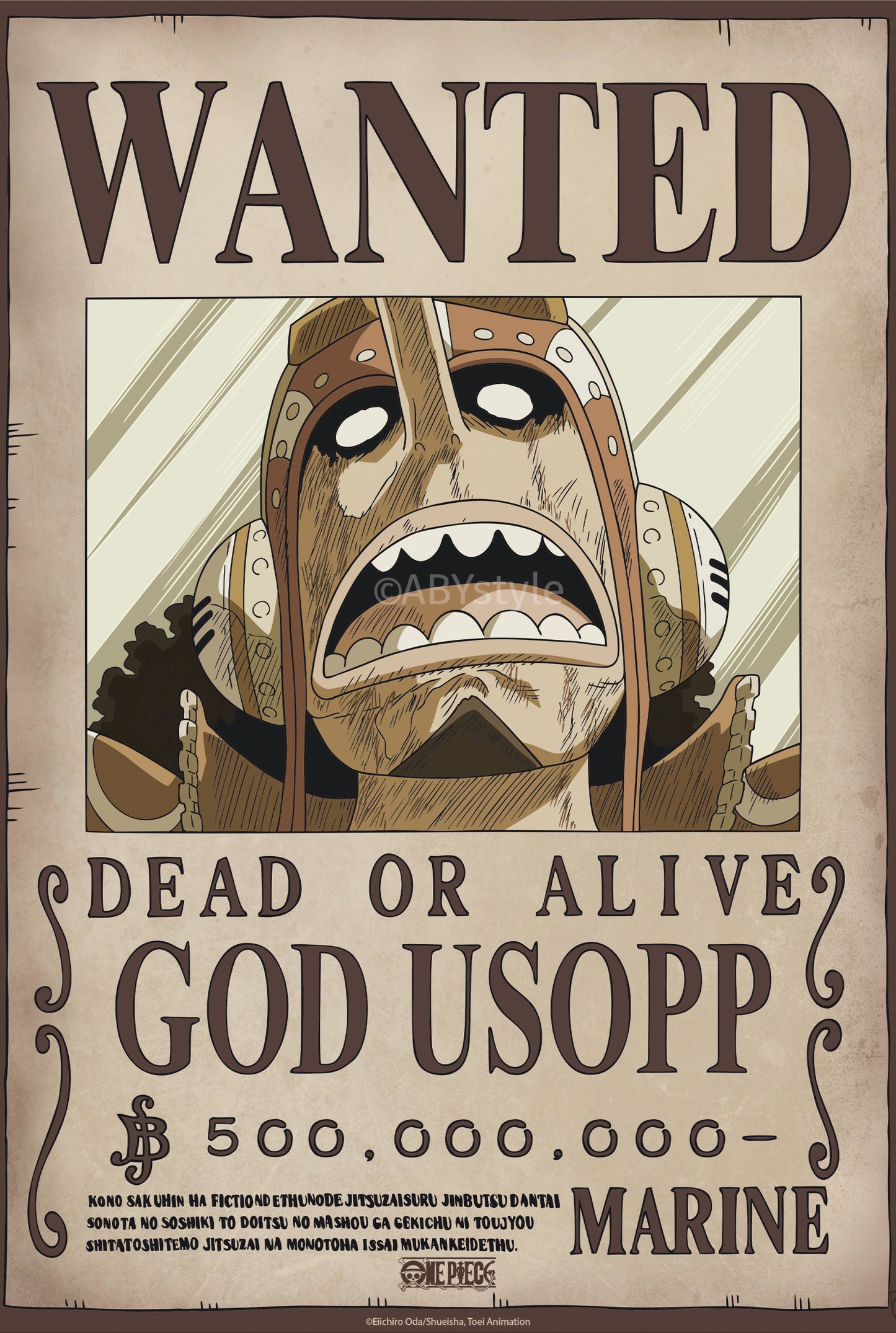 Poster One Piece Wanted Usopp Wano 38x52cm