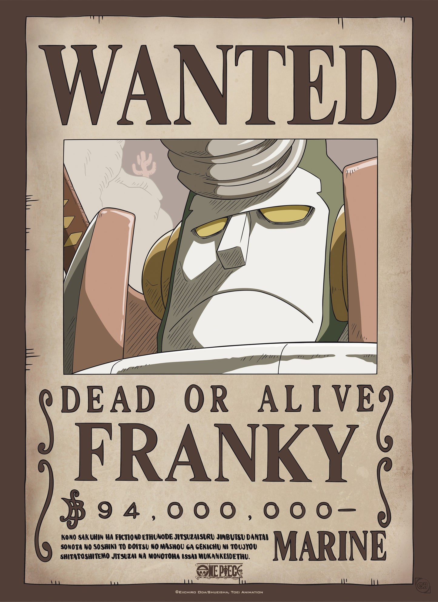 Poster One Piece - Wanted Franky 38x52cm