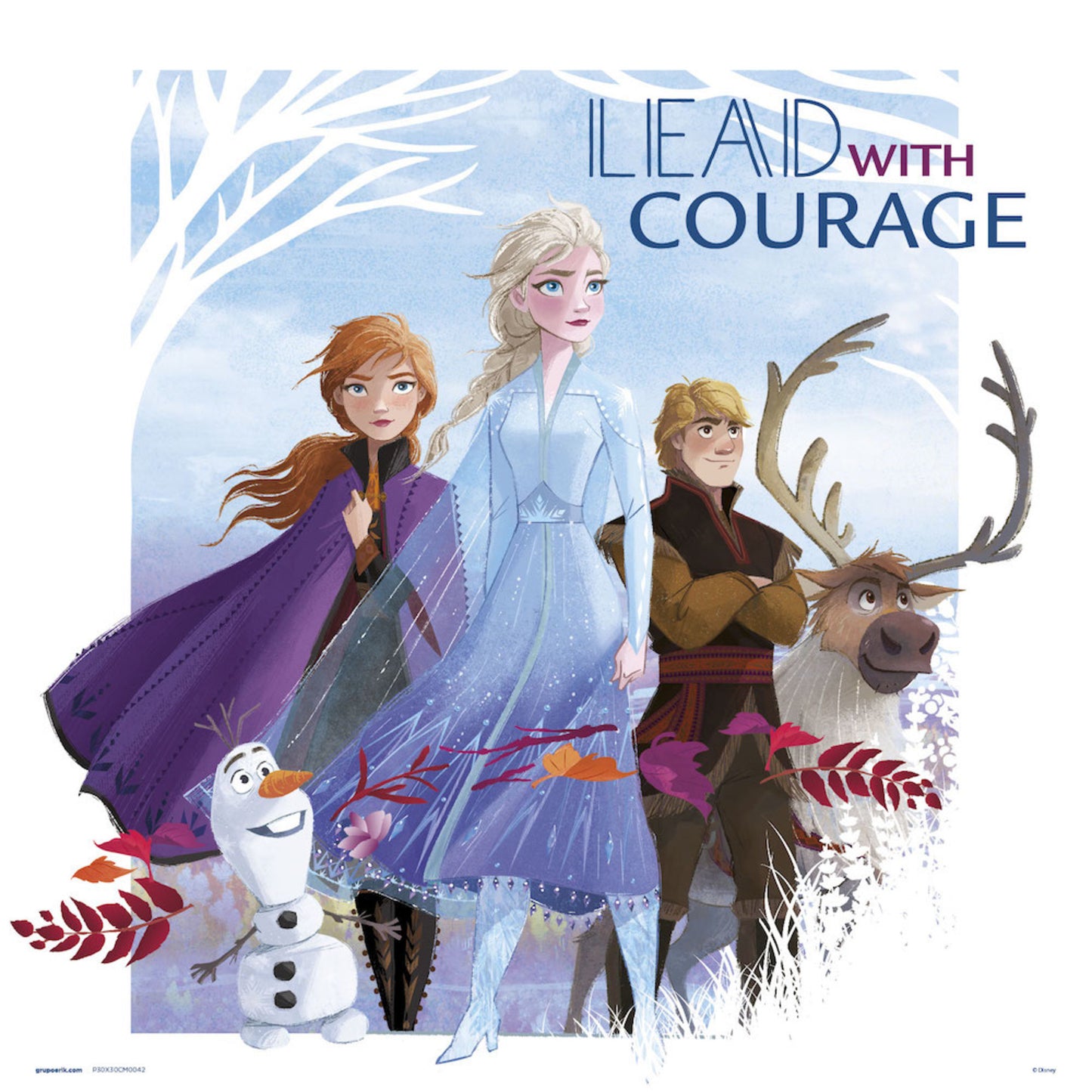 Kunstdruck Frozen Lead With Courage 30x30cm