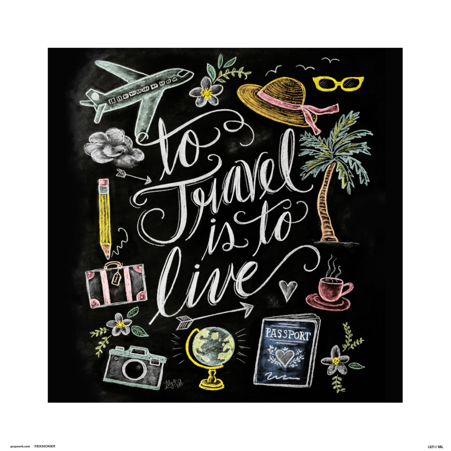 Kunstdruck Lily and Val - To Trave is To Live 30x30cm