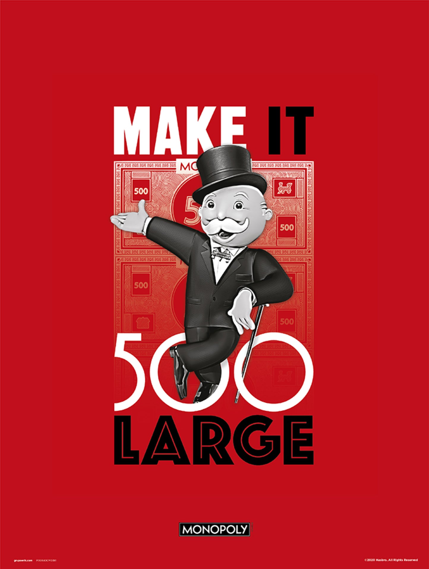 Kunstdruck Monopoly - Make It 500 Large 30x40cm