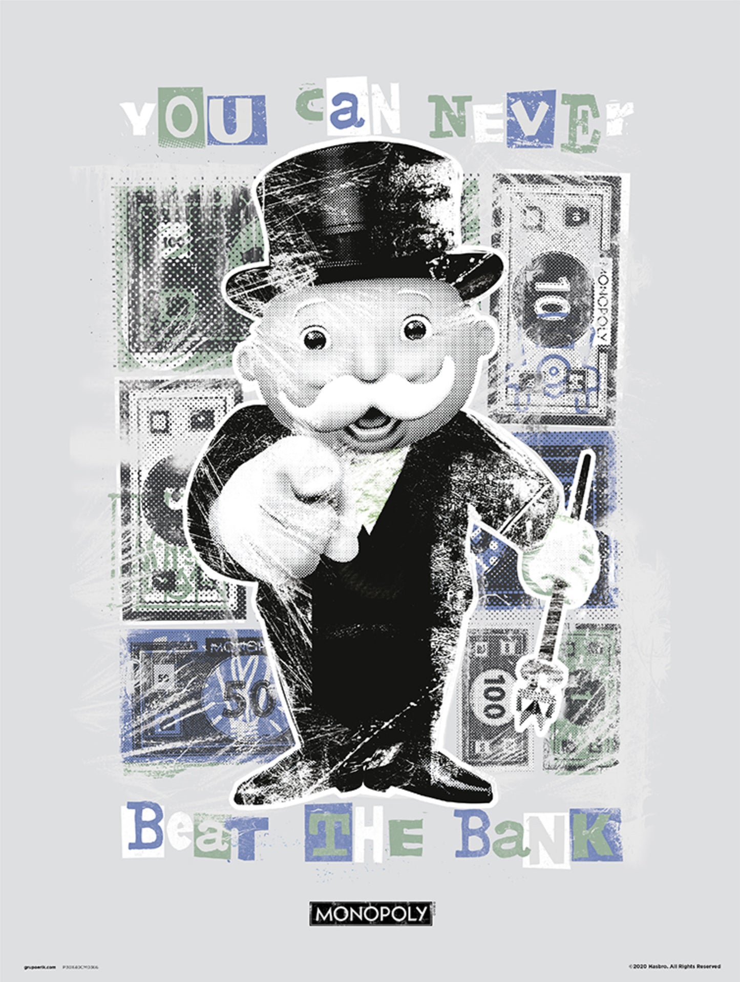 Kunstdruck Monopoly You Can Never Beat The Bank 30x40cm