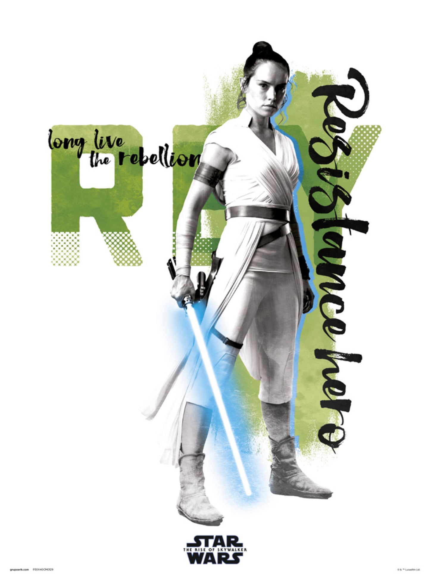 Kunstdruck Star Wars - Episode IX Rey Resistance Hero 30x40cm