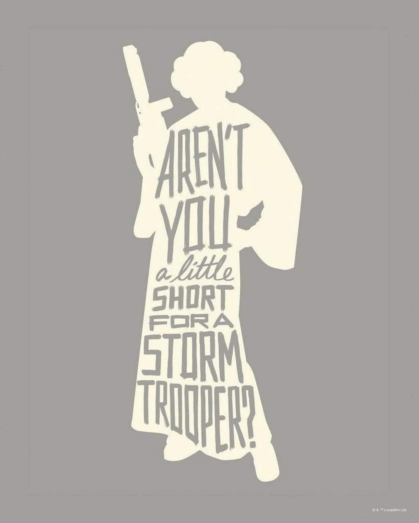 Kunstdruck Star Wars Silhouette Quotes Leia 40x50cm