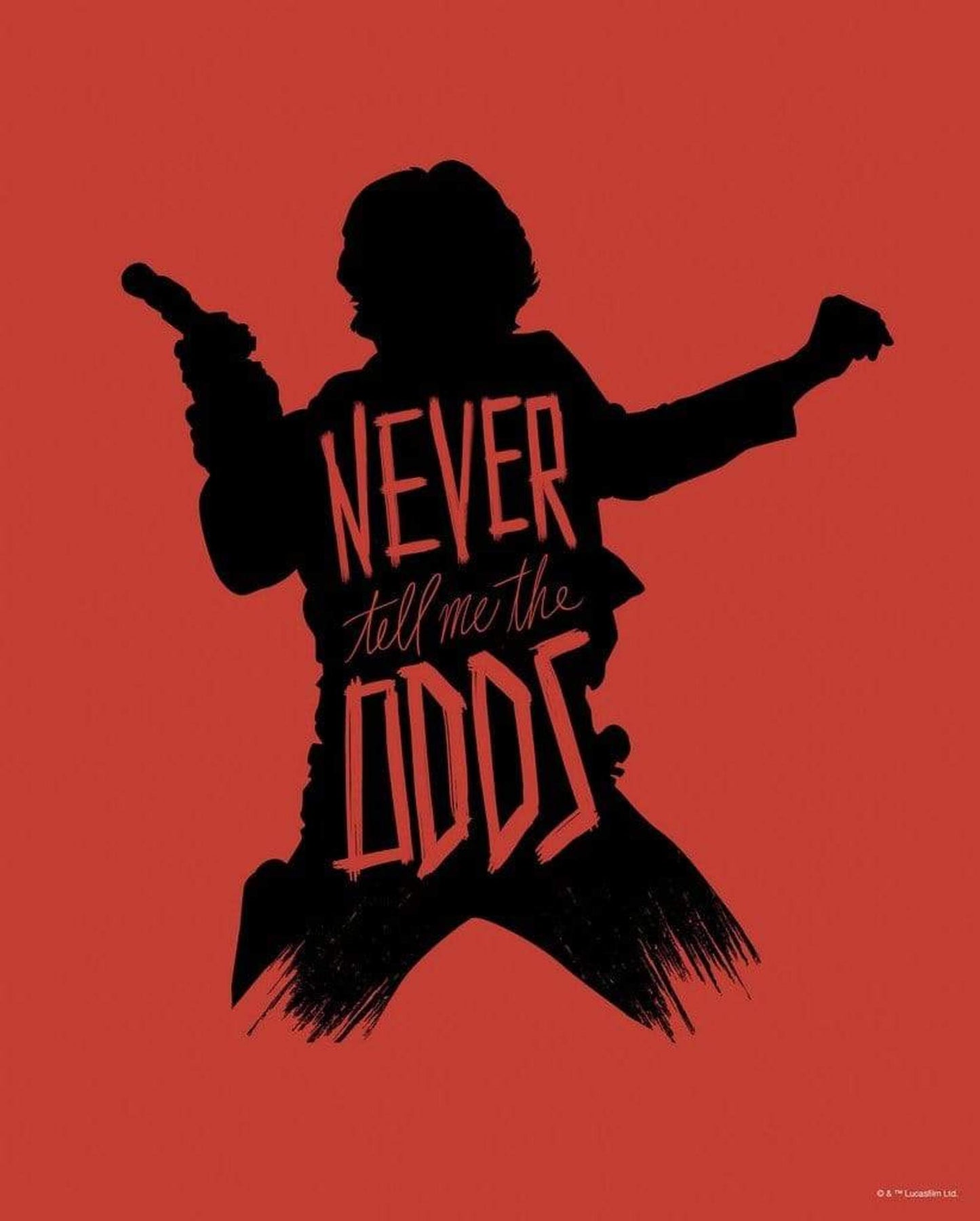 Kunstdruck Star Wars - Silhouette Quotes Han Solo 40x50cm