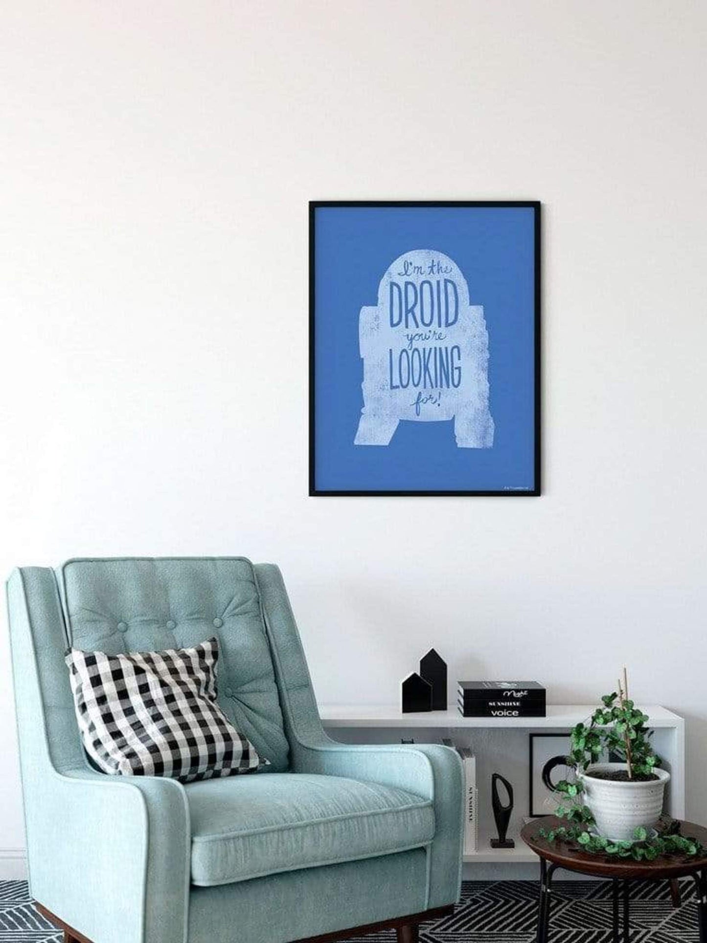 Kunstdruck Star Wars - Silhouette Quotes R2D2 30x40cm