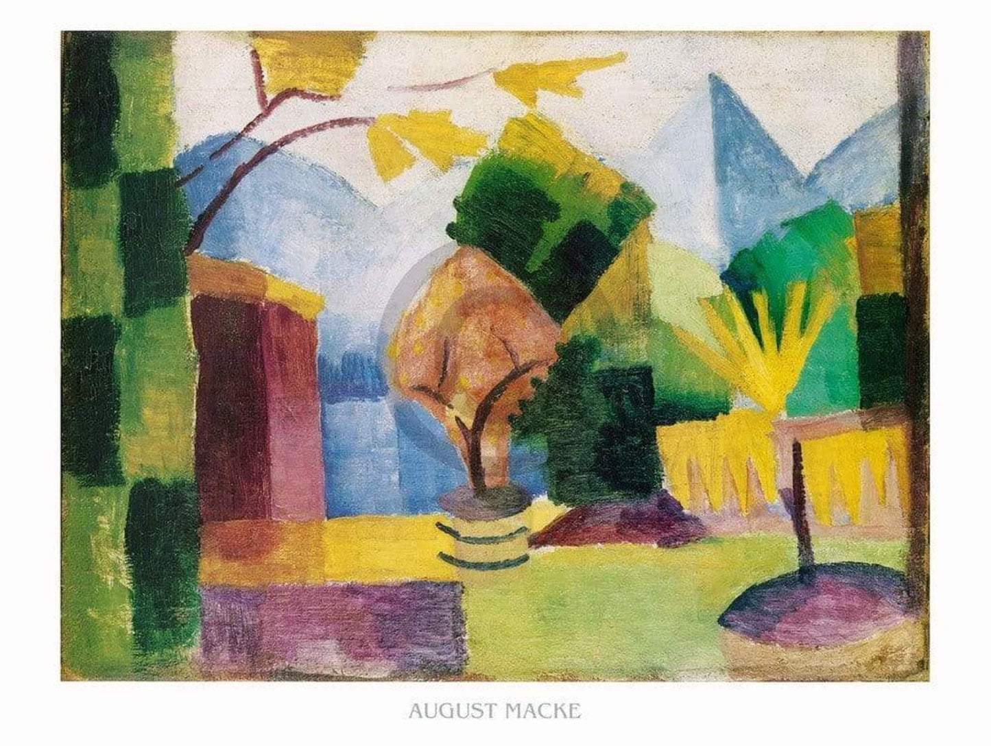 Kunstdruck August Macke - Garten am Thuner See 80x60cm