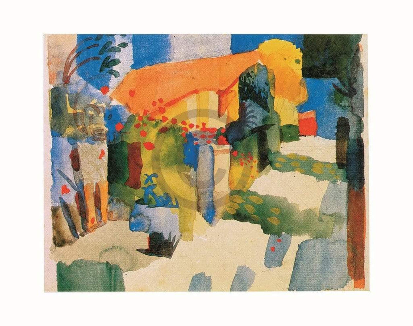 Kunstdruck August Macke - Haus im Garten 71x56cm