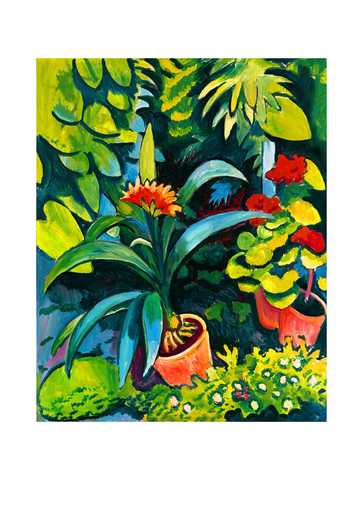 Kunstdruck August Macke - Blumen im Garten 50x70cm