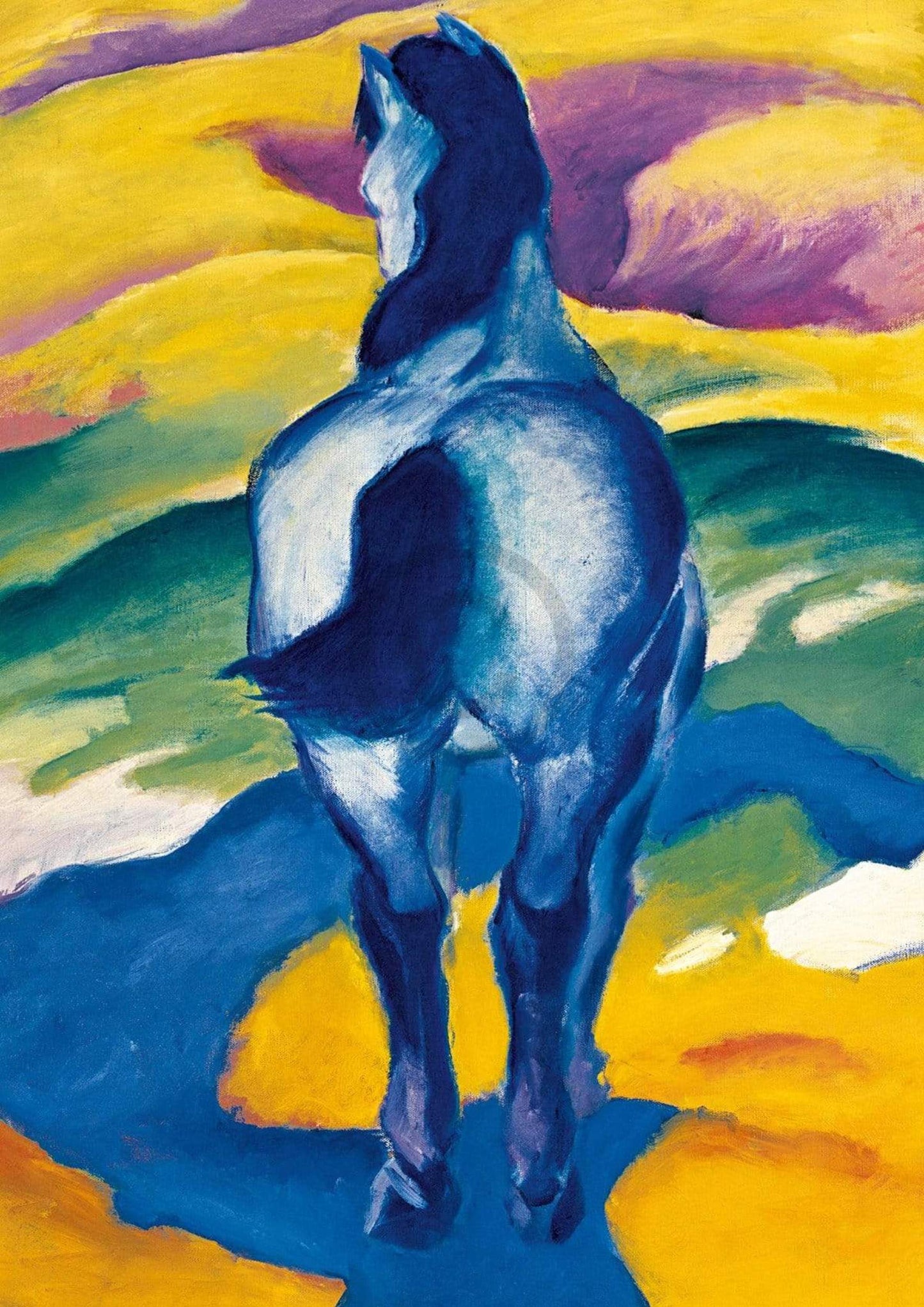 Kunstdruck Franz Marc - Blaues Pferd II 21x29.7cm