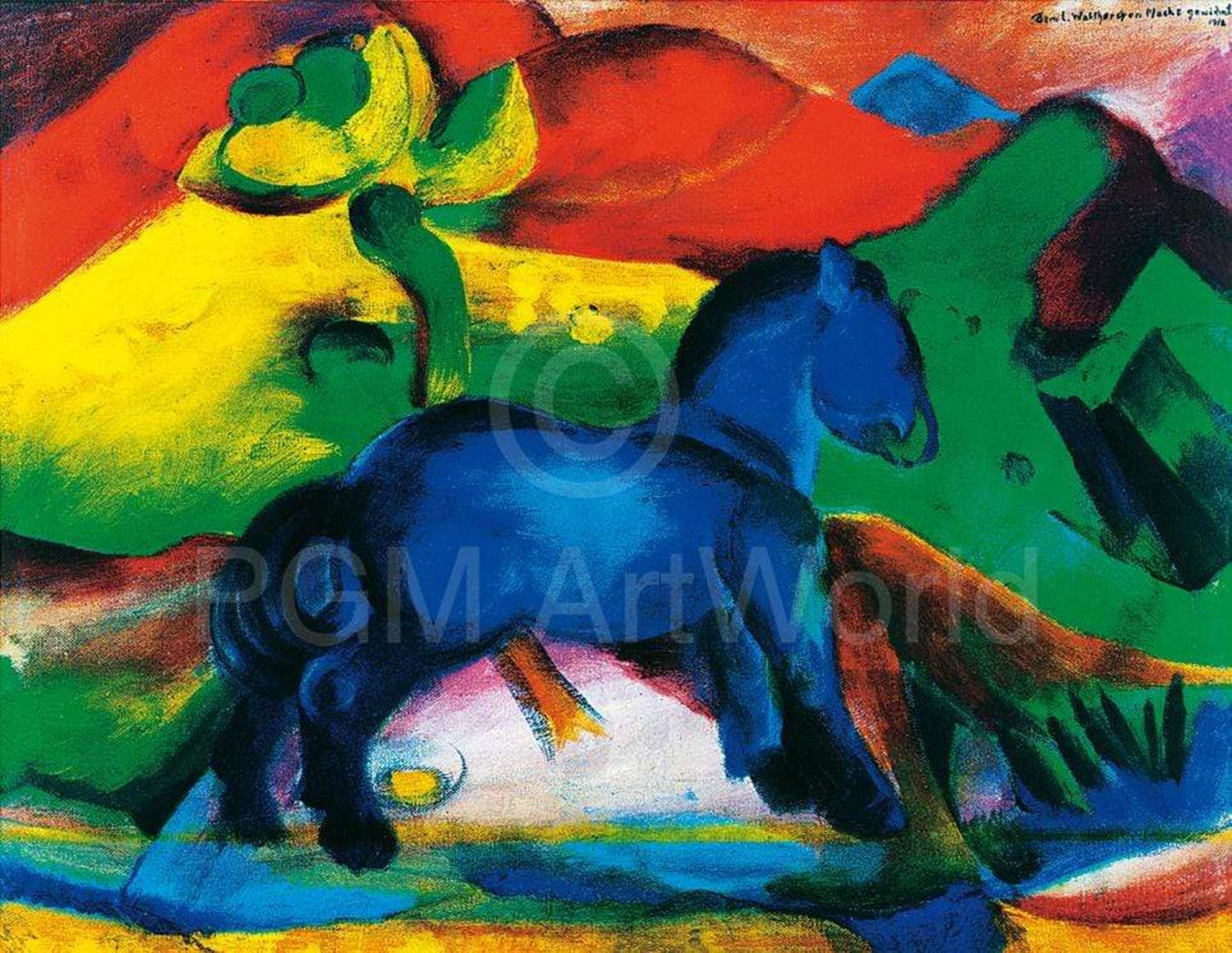 Kunstdruck Franz Marc - Blaues Pferdchen 80x60cm