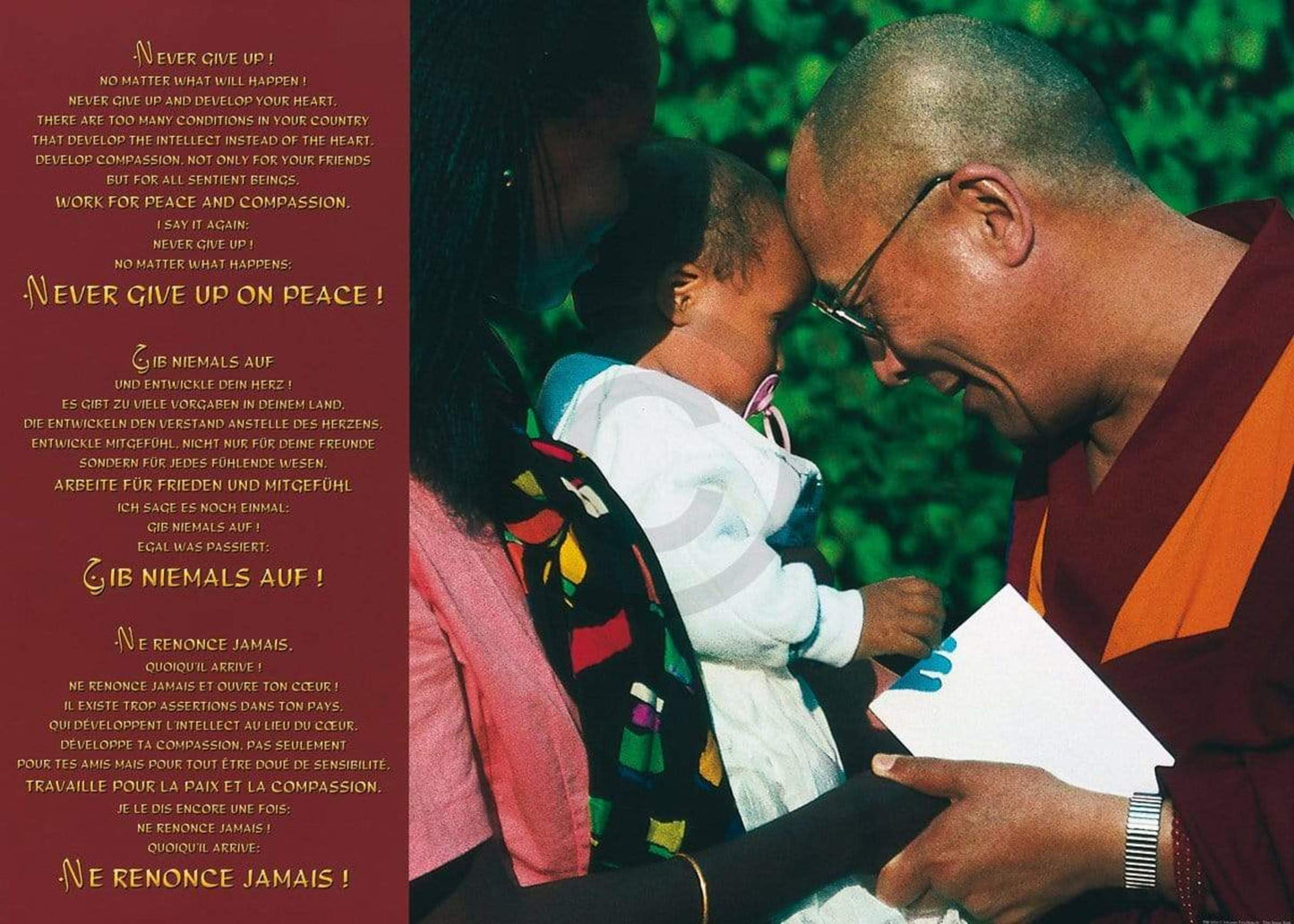 Kunstdruck Johannes Frischknecht - Dalai Lama with Child 70x50cm