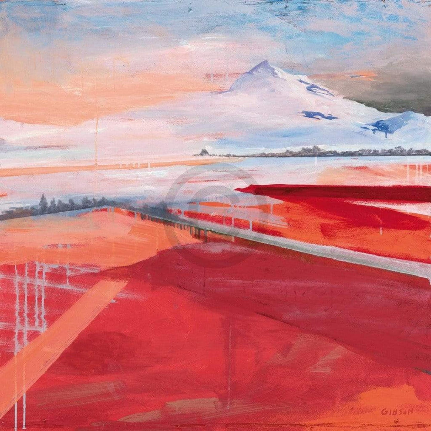 Kunstdruck Stefan Gibson - Berg 98x98cm