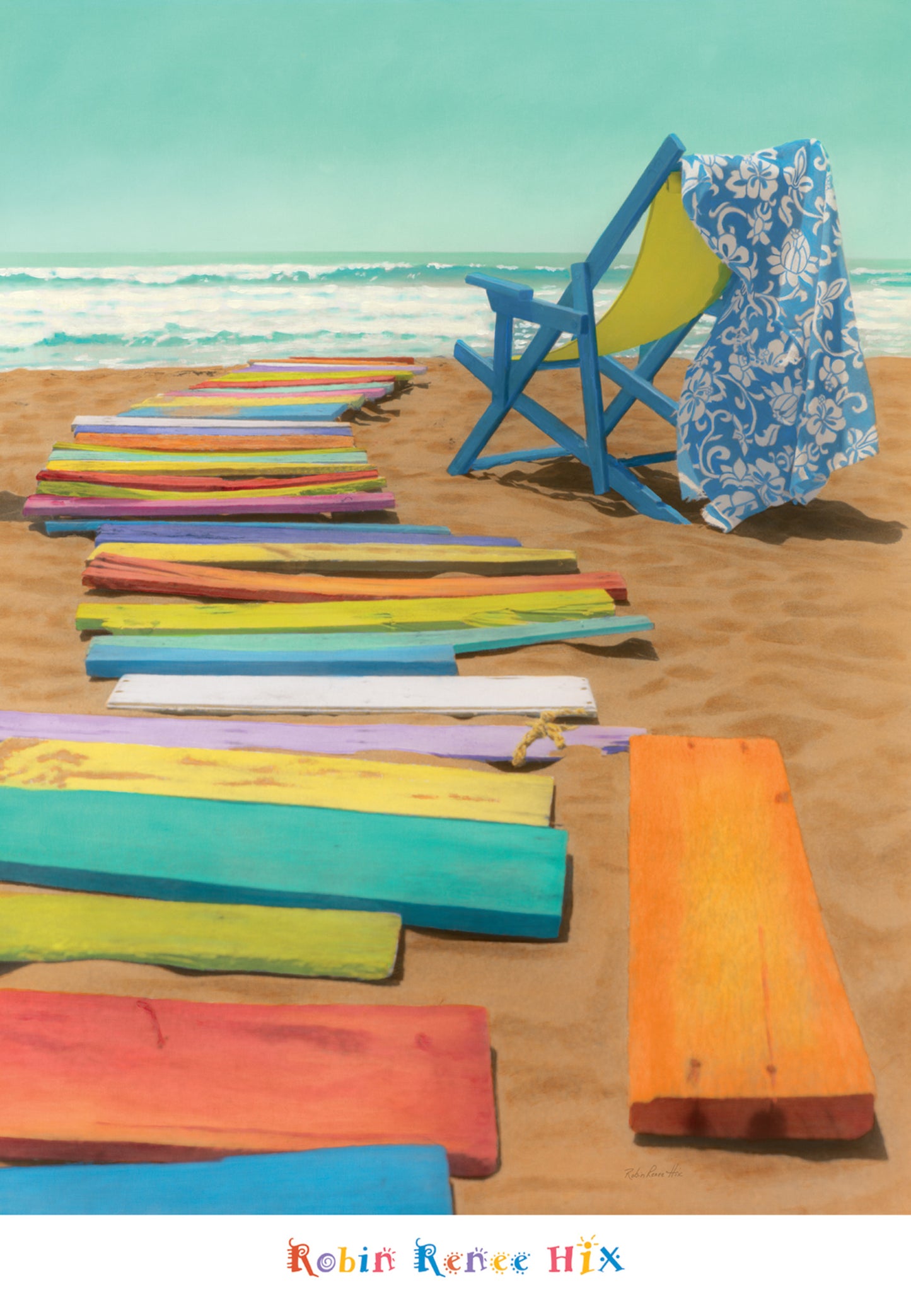 Kunstdruck Heidi Reil - Biscus Blue 45x66cm