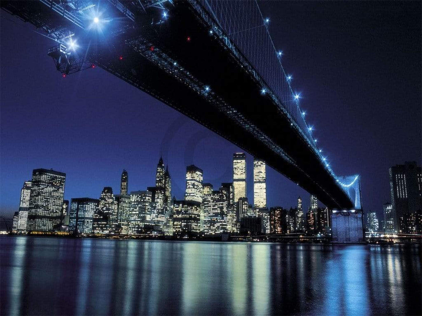 Kunstdruck Henri Silberman - Brooklyn Bridge at Night 80x60cm
