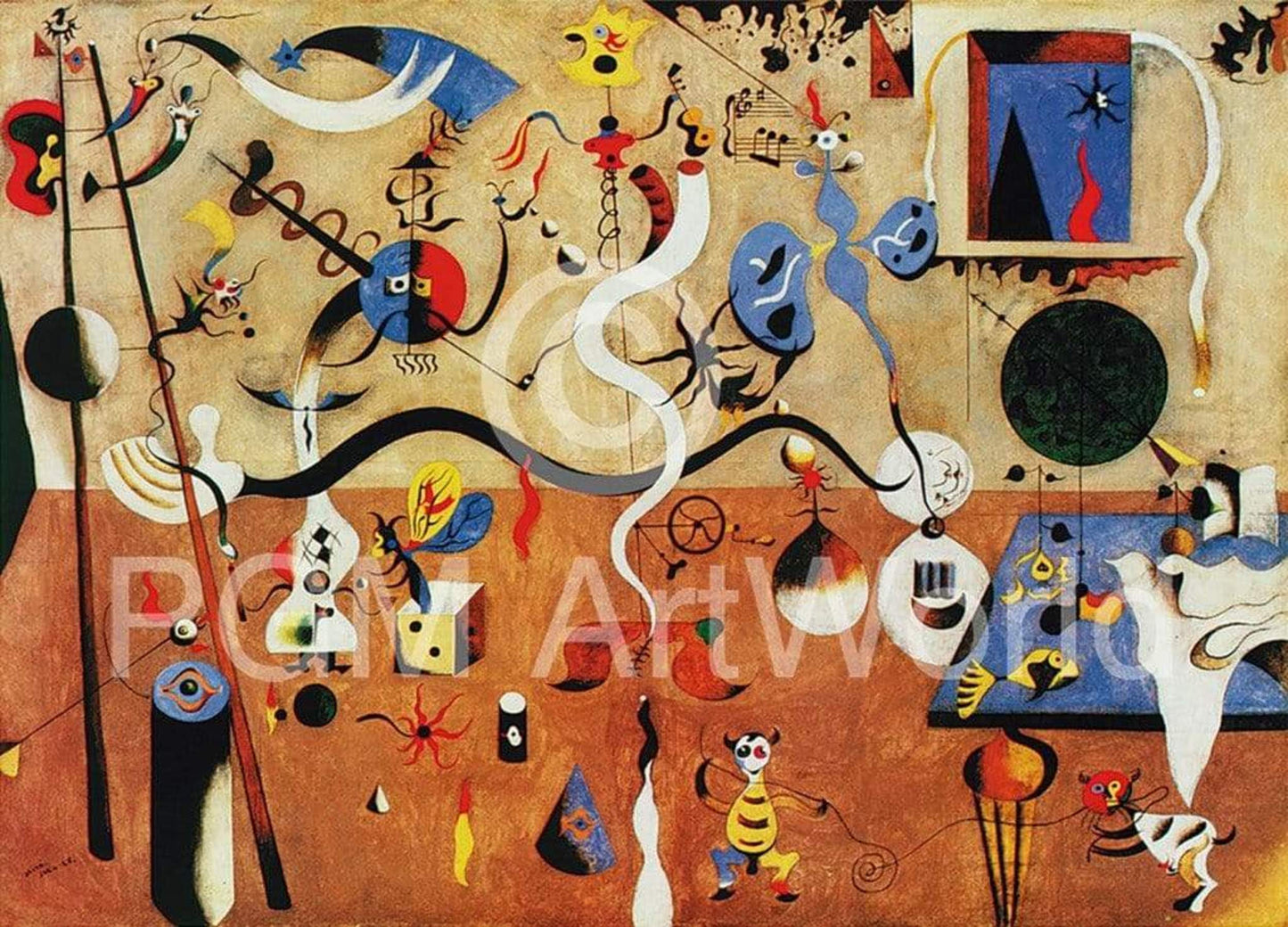 Kunstdruck Joan Miro - Il carnevale d'Arlecchino 80x60cm