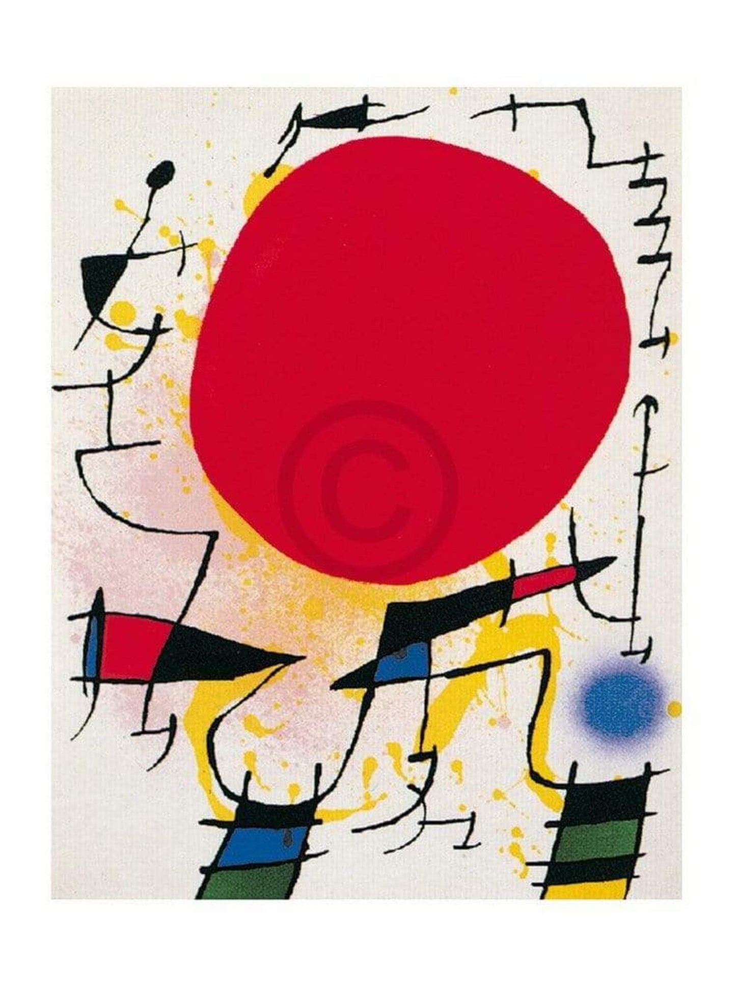 Kunstdruck Joan Miro - Le soleil rouge 40x50cm