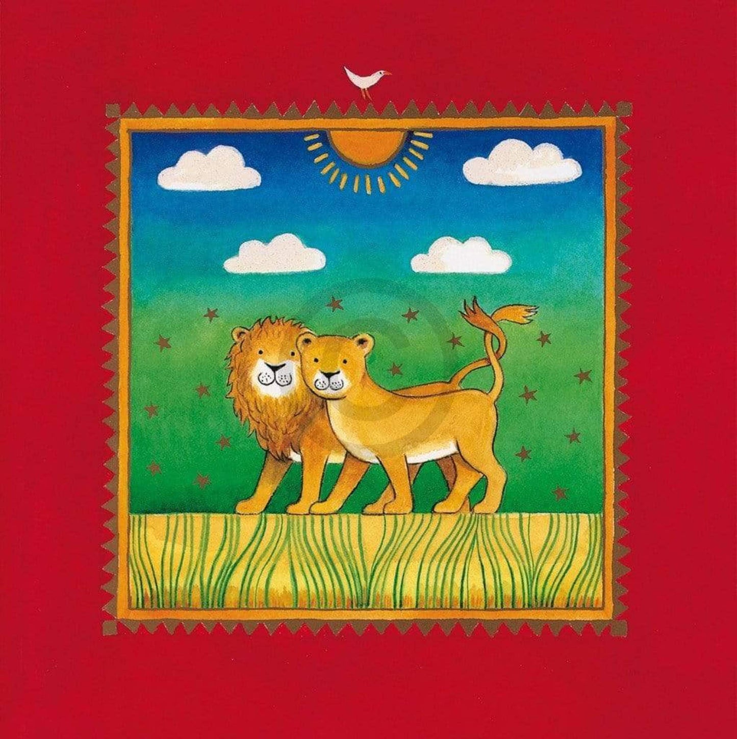 Kunstdruck Linda Edwards - Two little lions 40x40cm