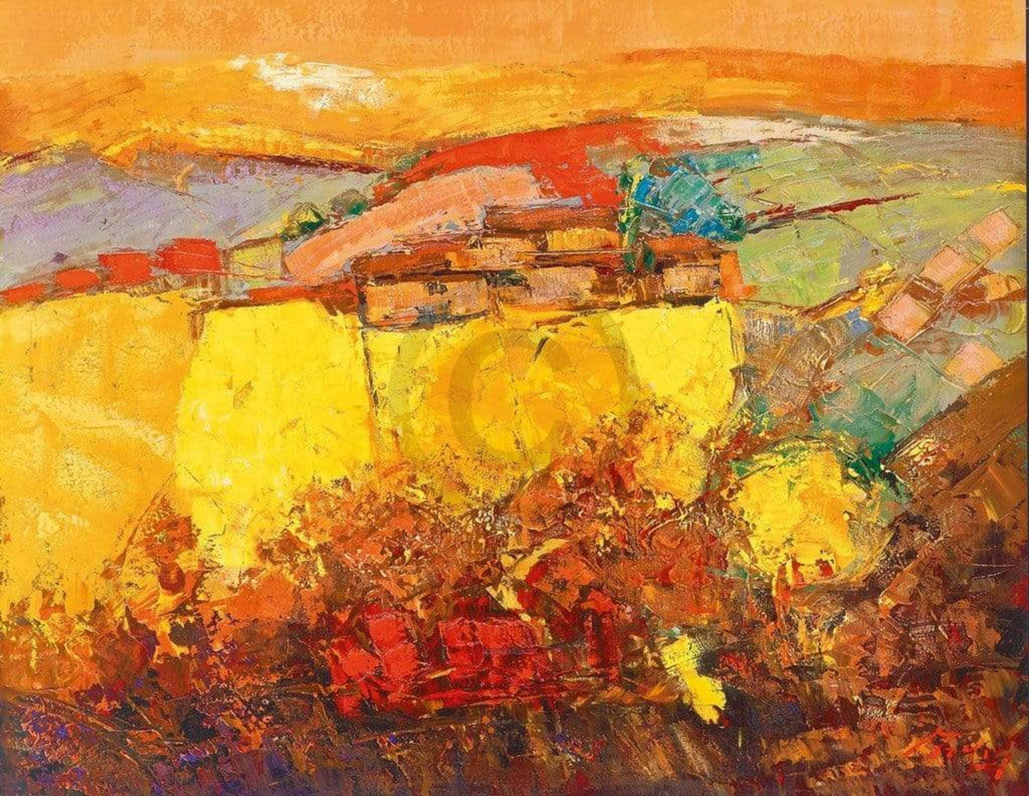 Kunstdruck Madjid - Rapsfeld 90x70cm