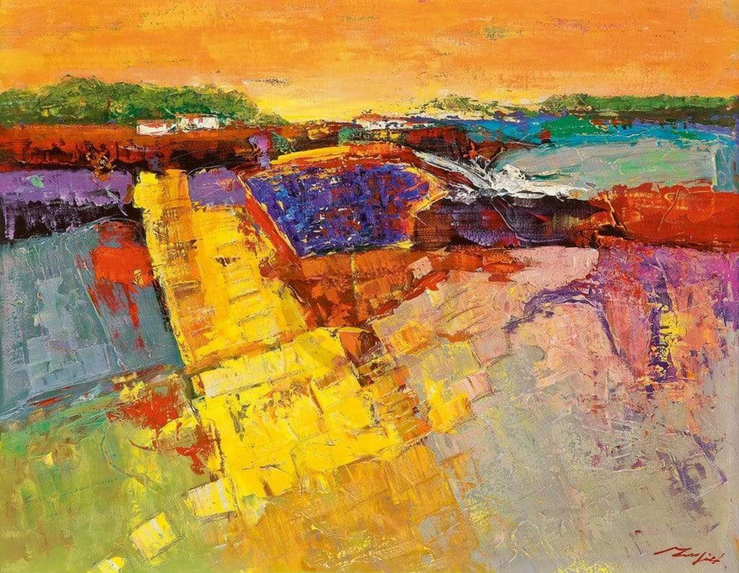 Kunstdruck Madjid - Lavendelfeld 90x70cm