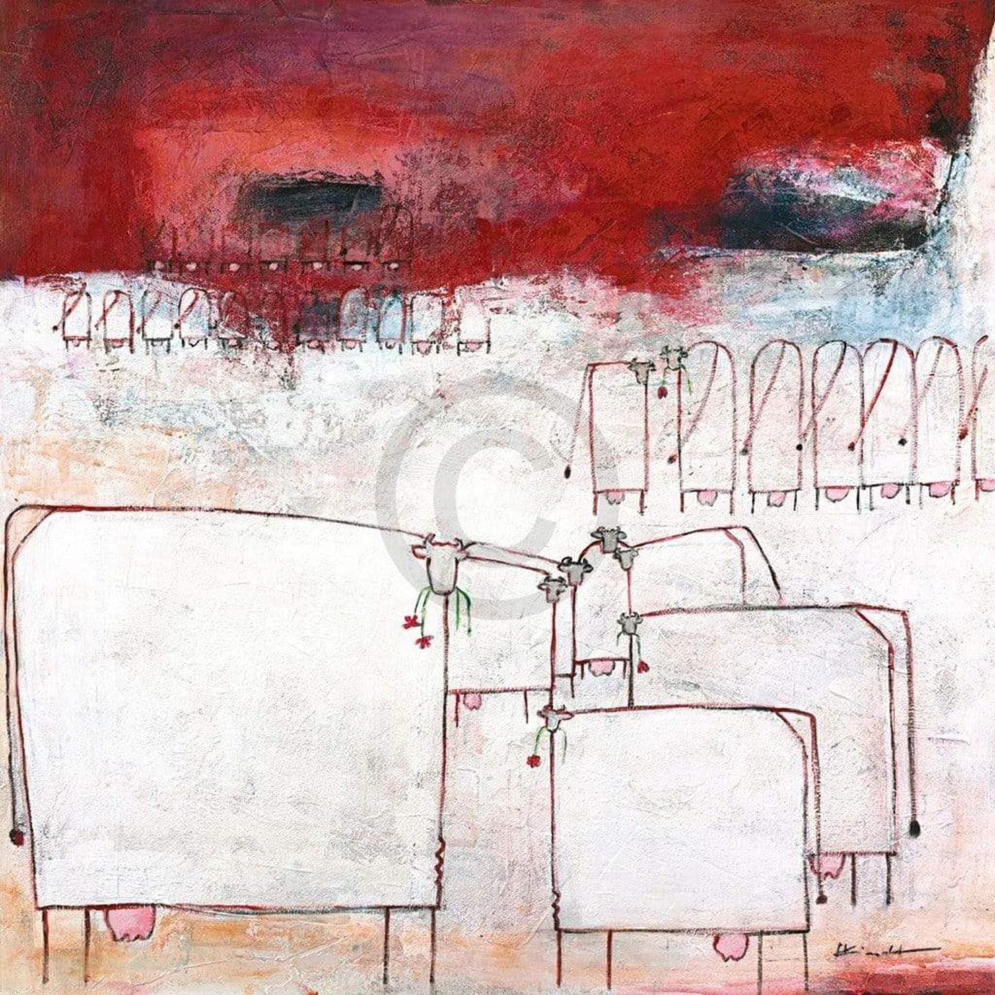 Kunstdruck Marianne Kindt - Lunch 70x70cm