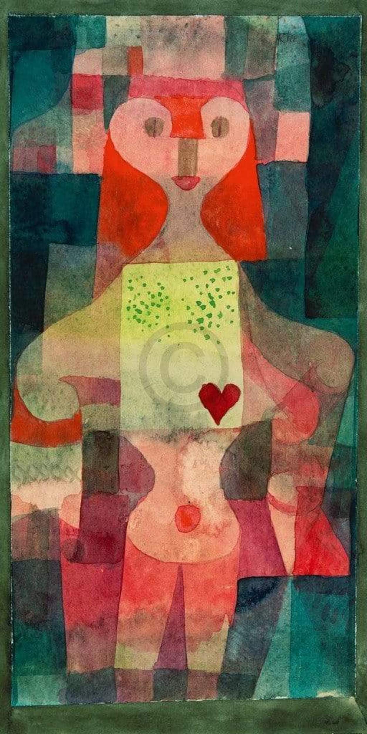 Kunstdruck Paul Klee - Herzdame 60x80cm