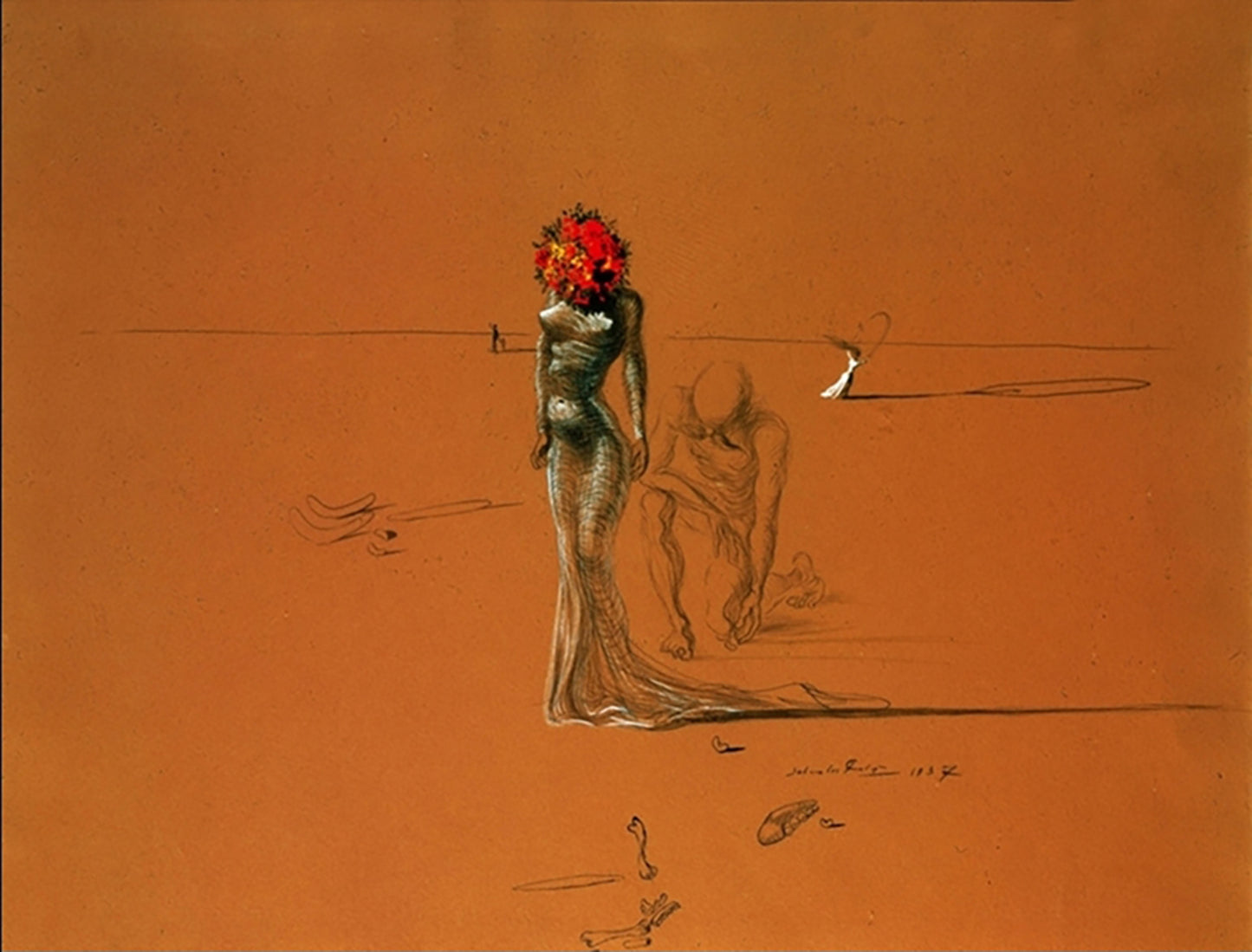 Kunstdruck Salvador Dali - Female with Head of Flowers 80x60cm