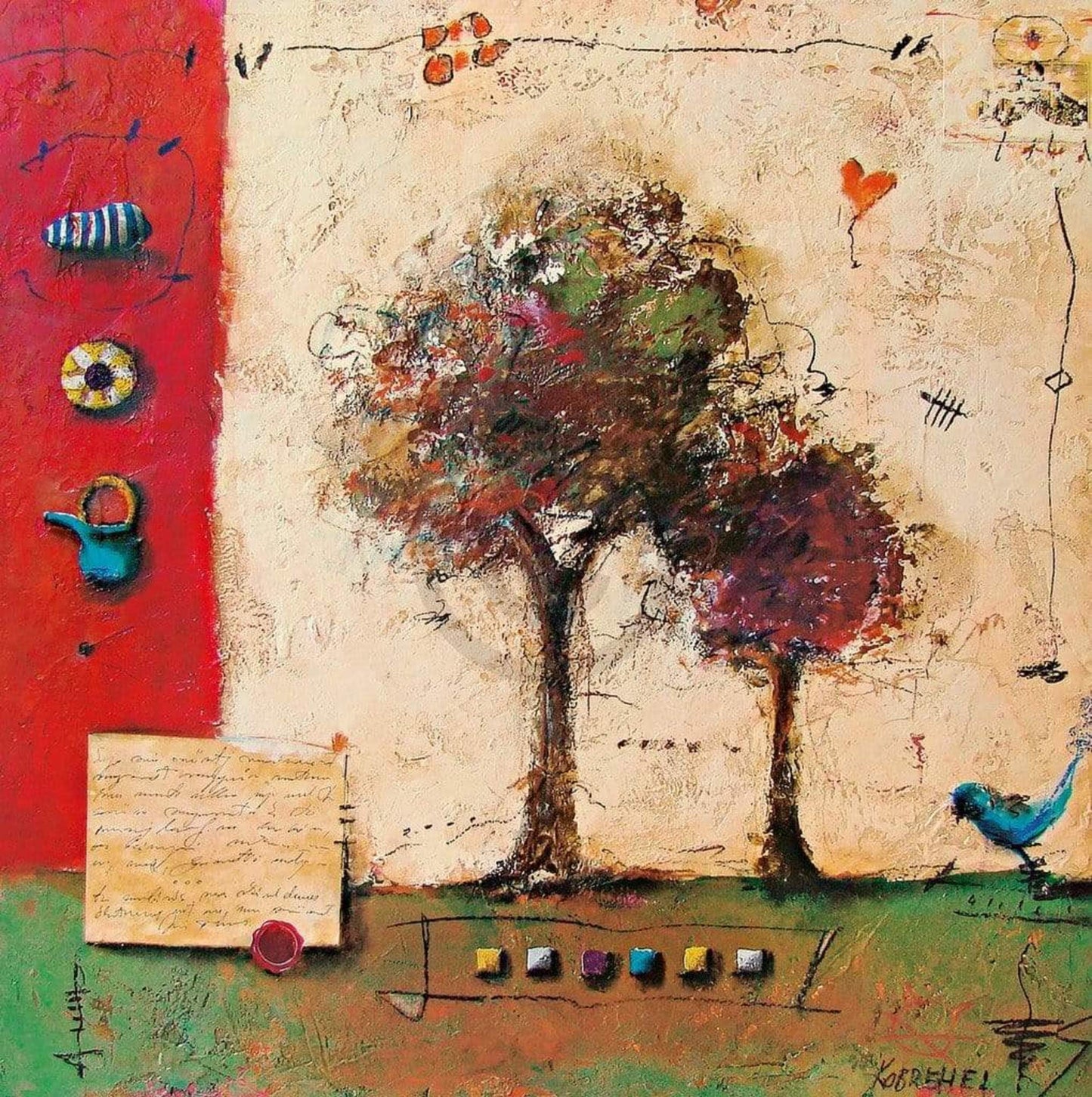 Kunstdruck Sonja Kobrehel - Tree I 70x70cm
