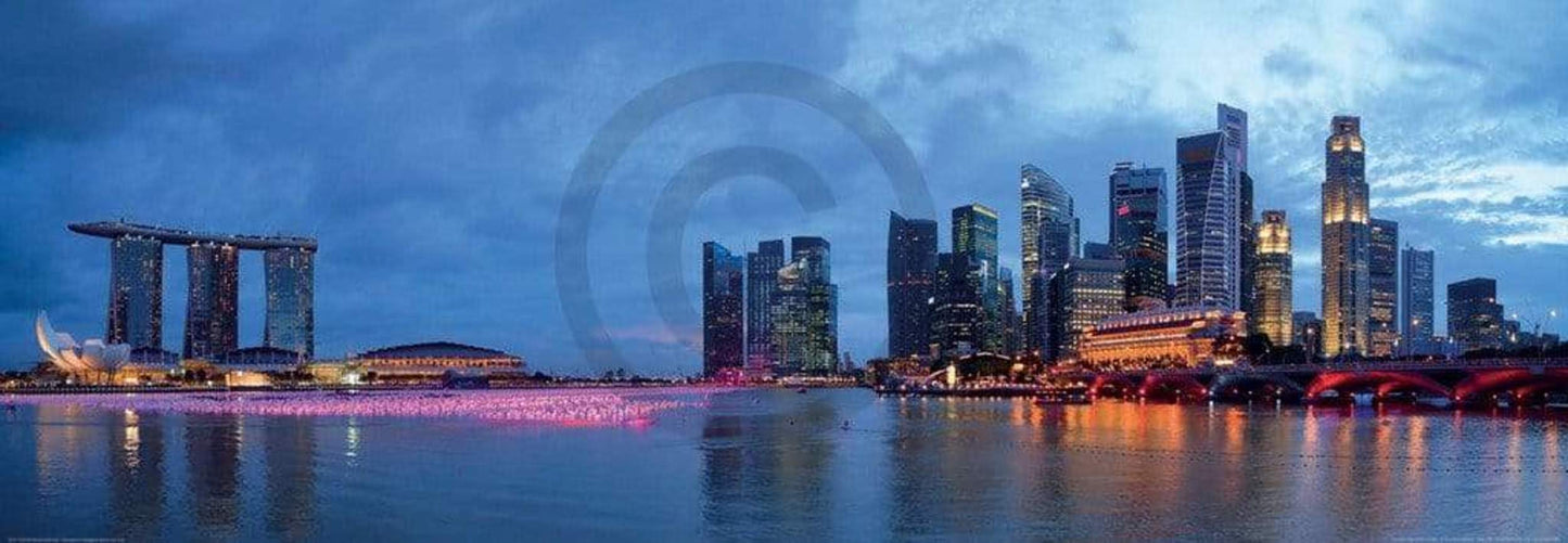 Kunstdruck Shutterstock - Panorama of Singapore 95x33cm