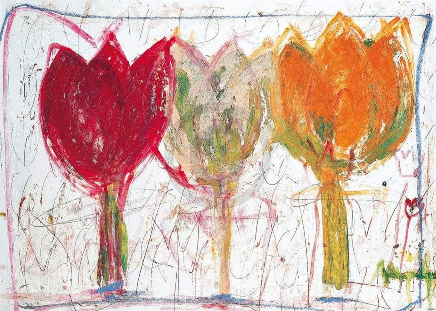 Kunstdruck Ursula Meyer-Petersen - 3 Tulips 70x50cm