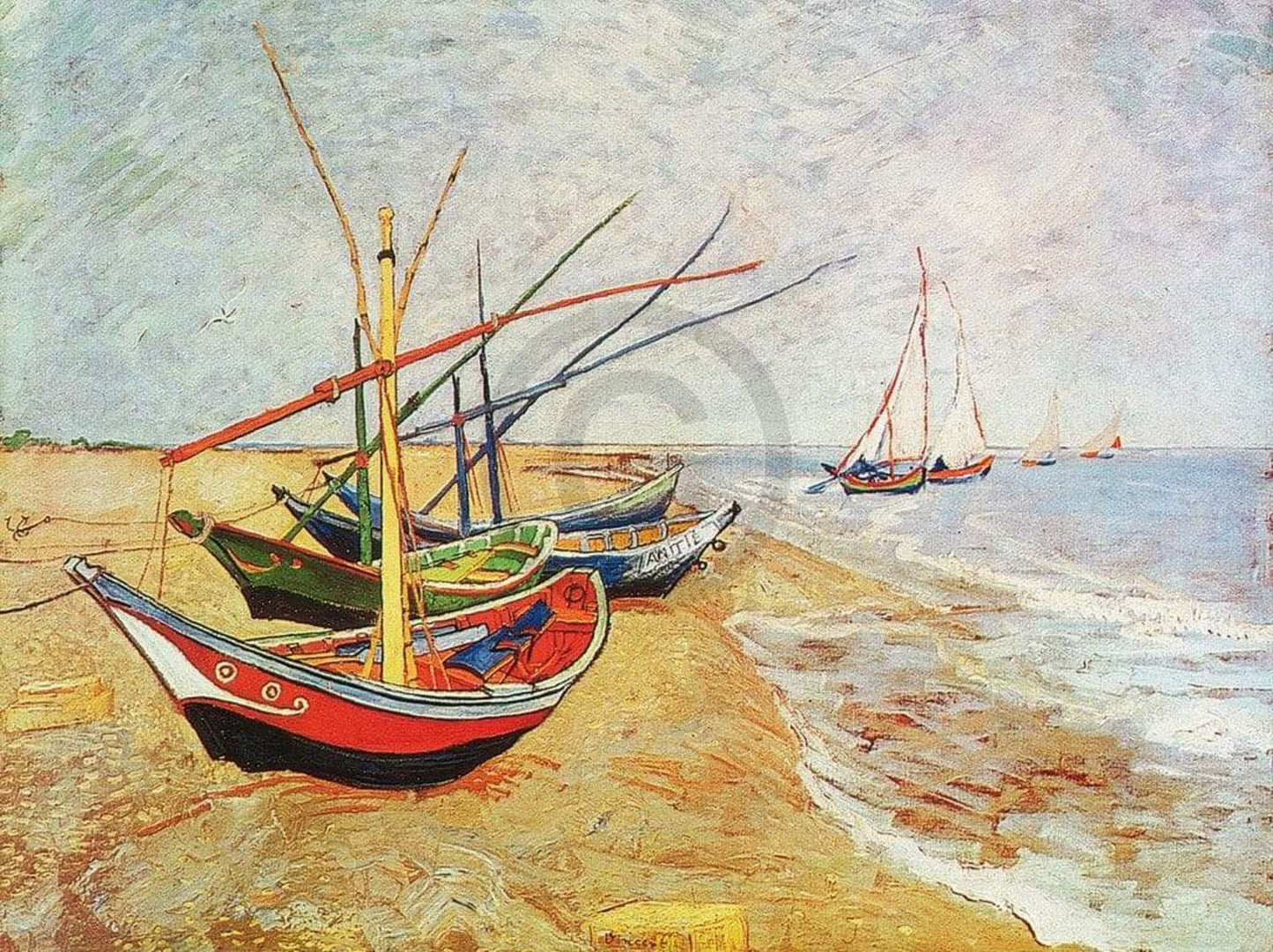 Kunstdruck Vincent Van Gogh - Barche sulla spiaggia 80x60cm